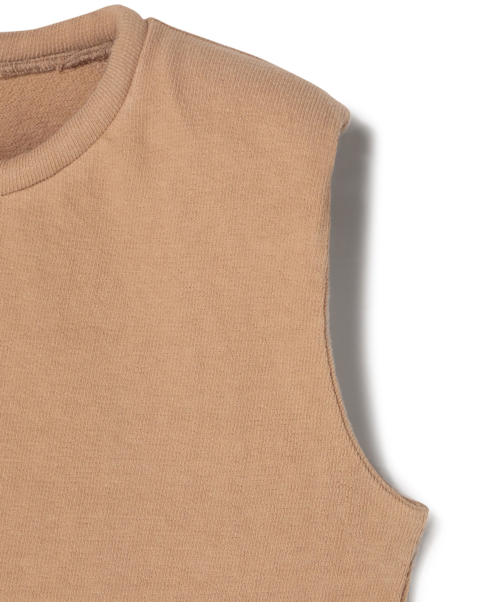 COTTON LINEN RIB NO SLEEVE DRESS