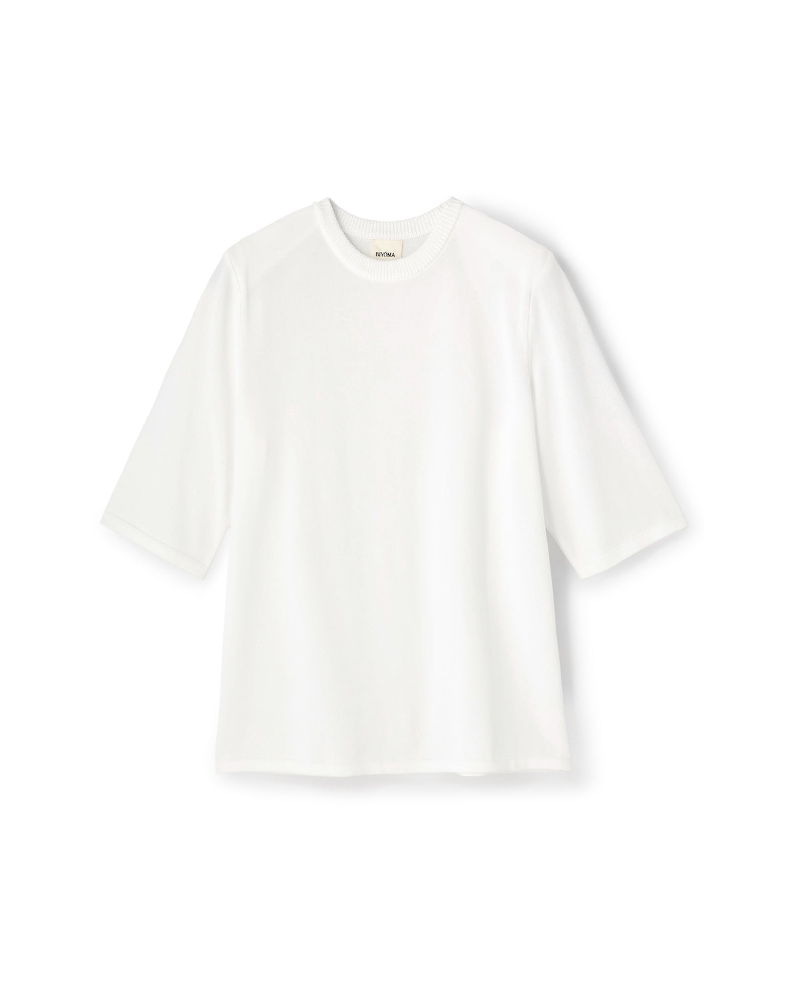 ACETATE NYLON SHORT SLEEVE KNIT PULLOVER(アセテートナイロンショートスリーブニットプルオーバー)|BIYOMA(ビヨーマ)OFFICIAL ONLINE STORE