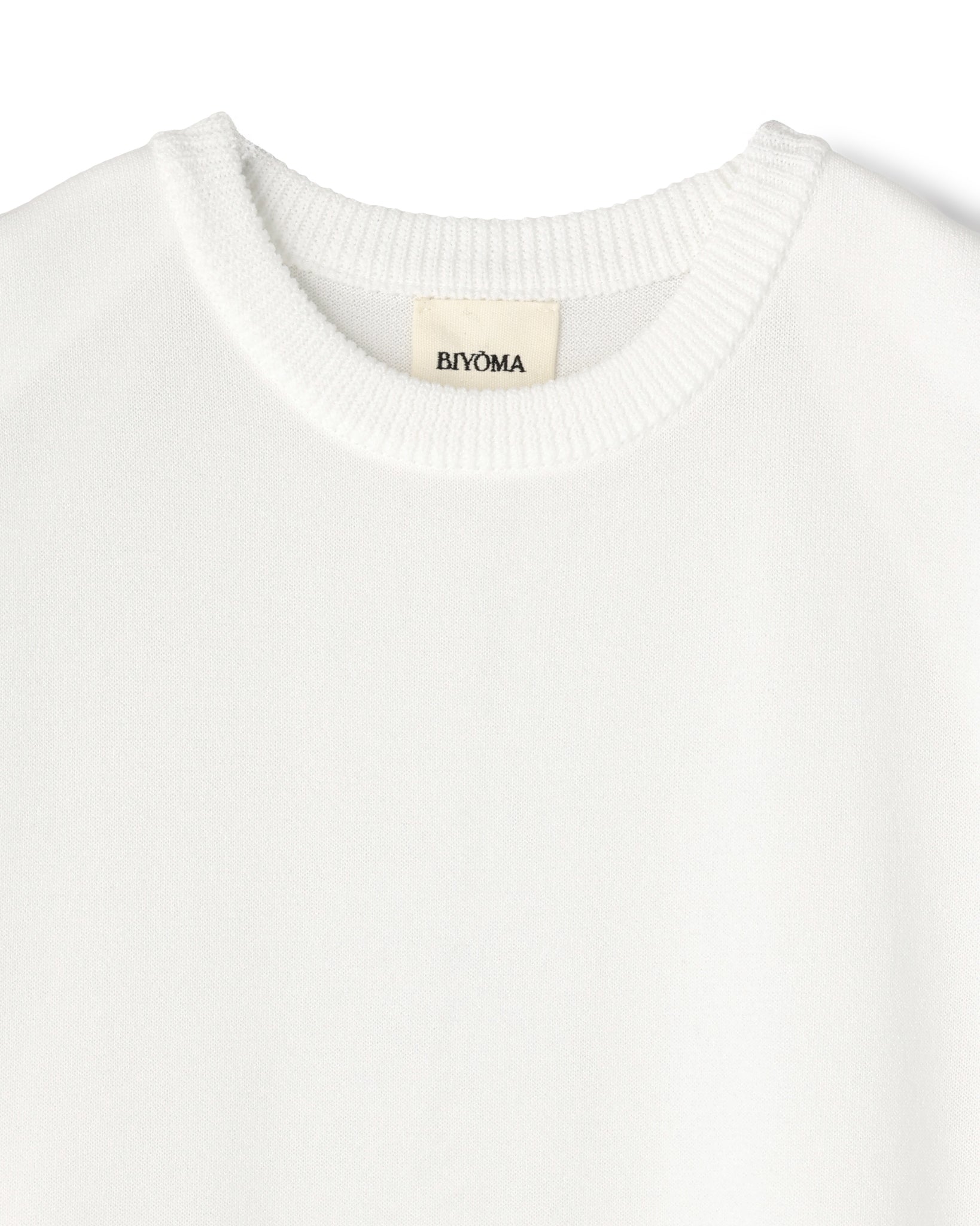 ACETATE NYLON SHORT SLEEVE KNIT PULLOVER(アセテートナイロンショートスリーブニットプルオーバー)|BIYOMA(ビヨーマ)OFFICIAL ONLINE STORE