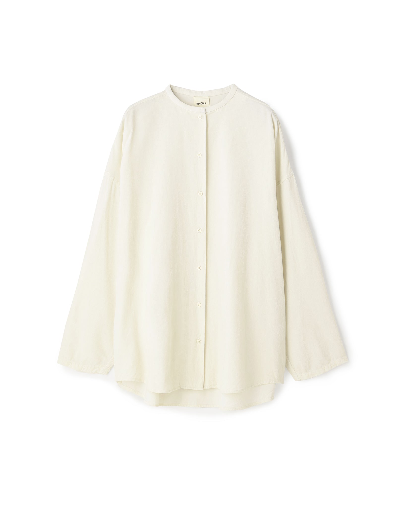 COTTON RAYON CORDUROY NO COLLAR SHIRT