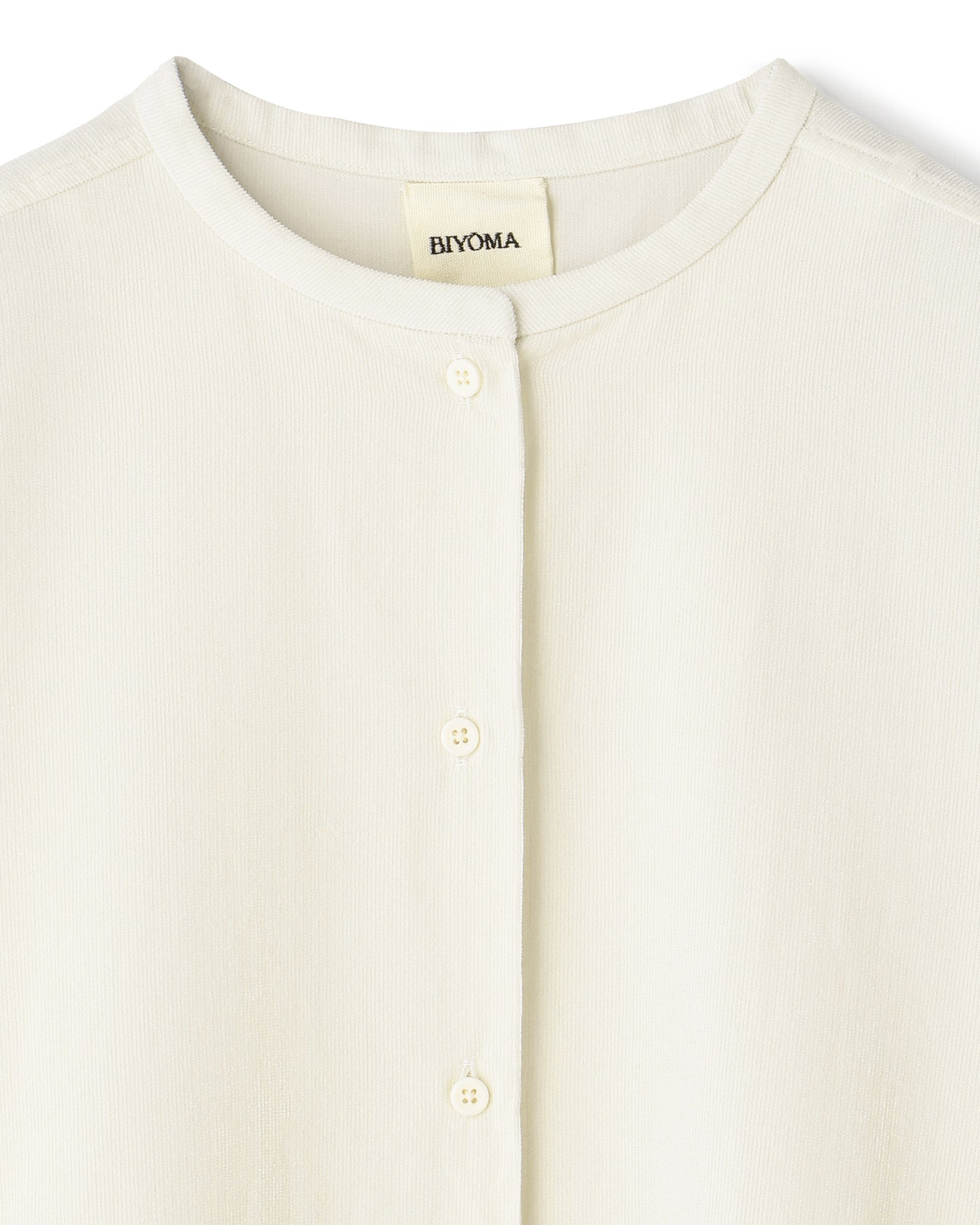 COTTON RAYON CORDUROY NO COLLAR SHIRT