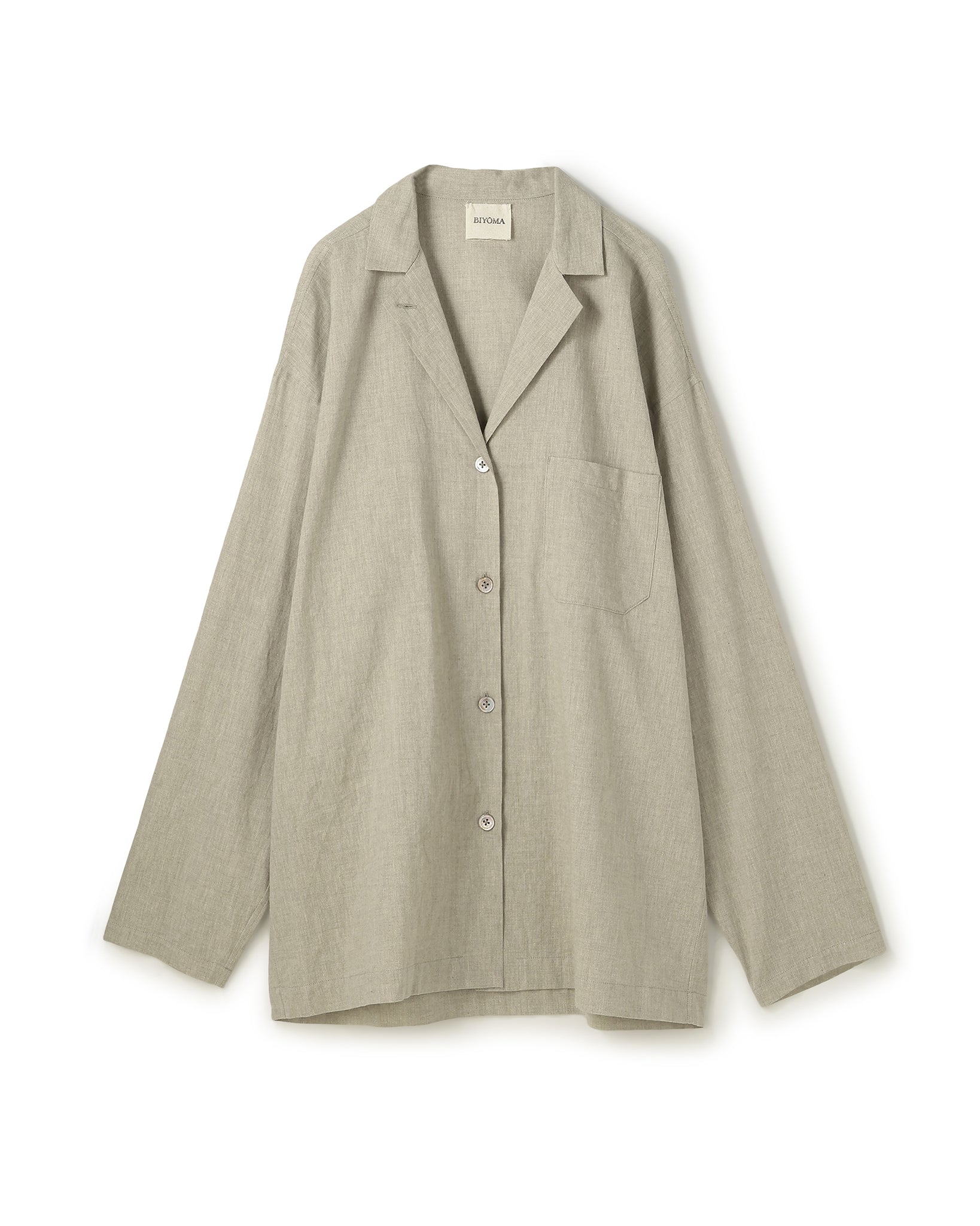 COTTON LINEN OPEN COLLAR SHIRT(コットンリネンオープンカラーシャツ)|BIYOMA(ビヨーマ)OFFICIAL ONLINE STORE