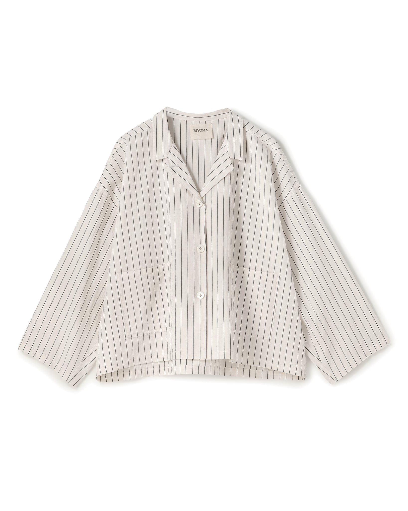 COTTON LINEN STRIPE W POCKET SHIRT(コットンリネンストライプダブルポケットシャツ)|BIYOMA(ビヨーマ)OFFICIAL ONLINE STORE