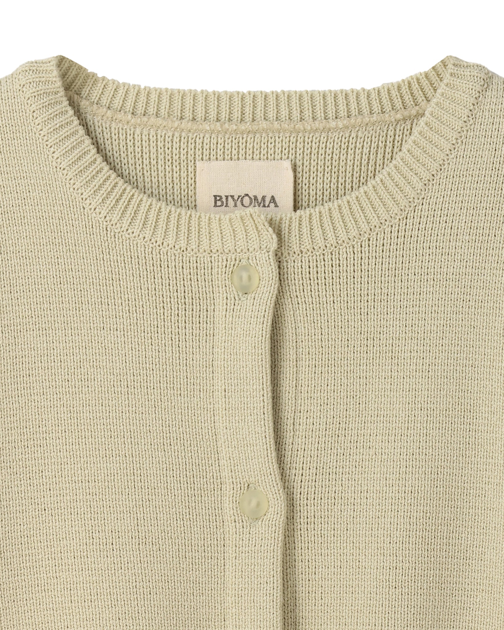 COTTON ACRYLIC SHORT SLEEVE KNIT CARDIGAN(コットンアクリルショートスリーブニットカーディガン)|BIYOMA(ビヨーマ)OFFICIAL ONLINE STORE