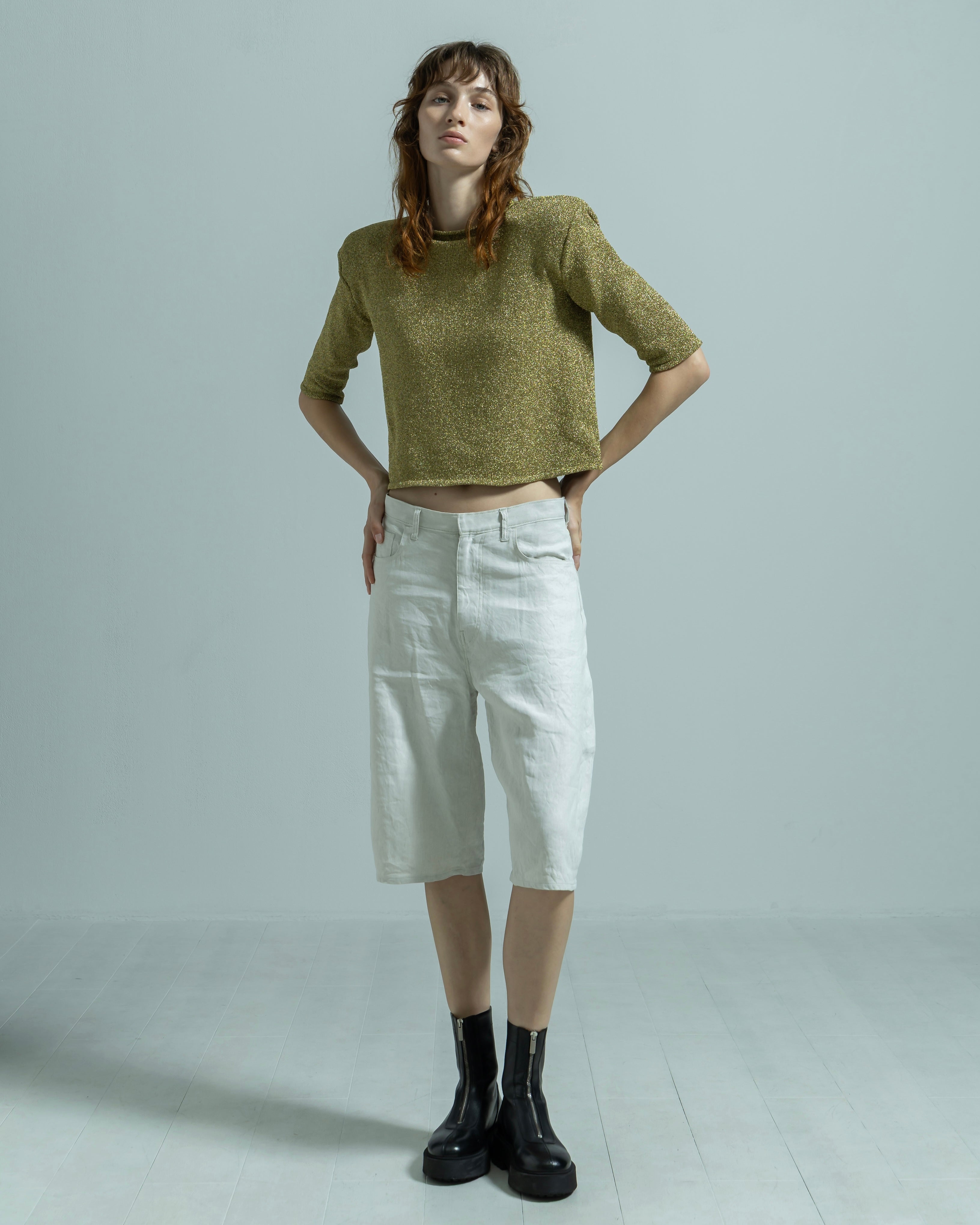 POWER SHOULDER HALF SLEEVE KNIT PULLOVER(パワーショルダーハーフスリーブニットプルオーバー)|BIYOMA(ビヨーマ)OFFICIAL ONLINE STORE