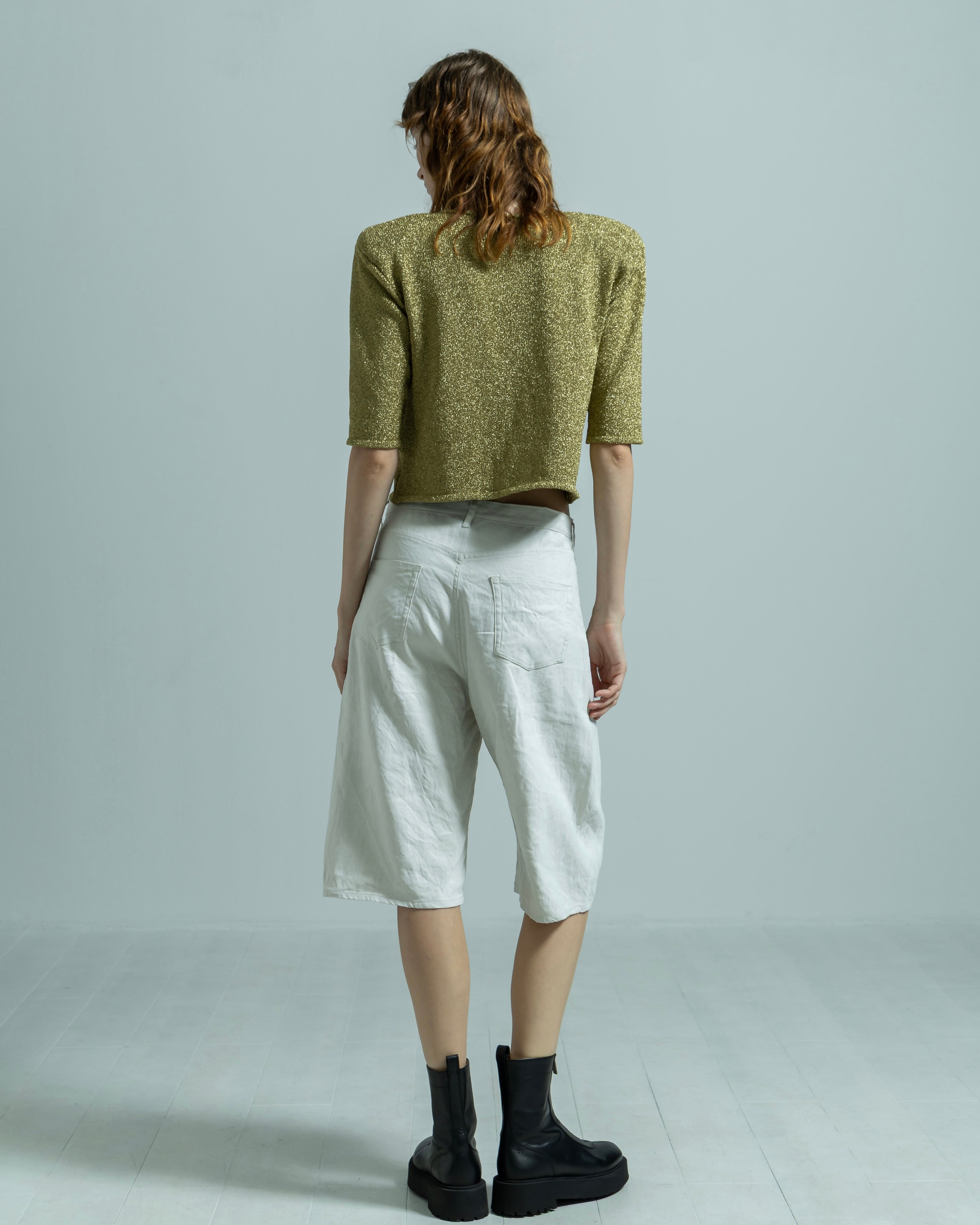 POWER SHOULDER HALF SLEEVE KNIT PULLOVER(パワーショルダーハーフスリーブニットプルオーバー)|BIYOMA(ビヨーマ)OFFICIAL ONLINE STORE
