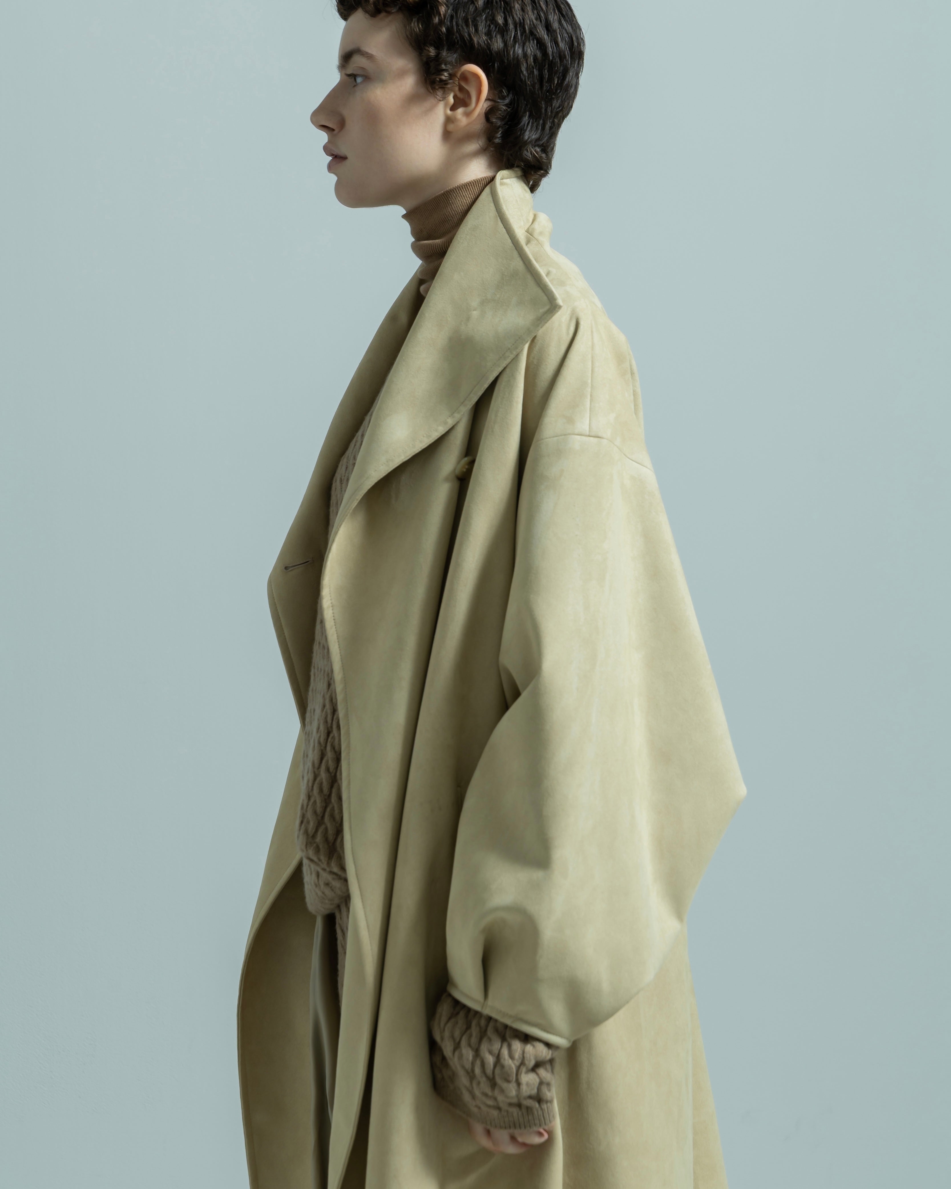 ECO SUEDE STAND COLLAR COAT(エコスエードスタンドカラーコート)|BIYOMA(ビヨーマ)OFFICIAL ONLINE STORE