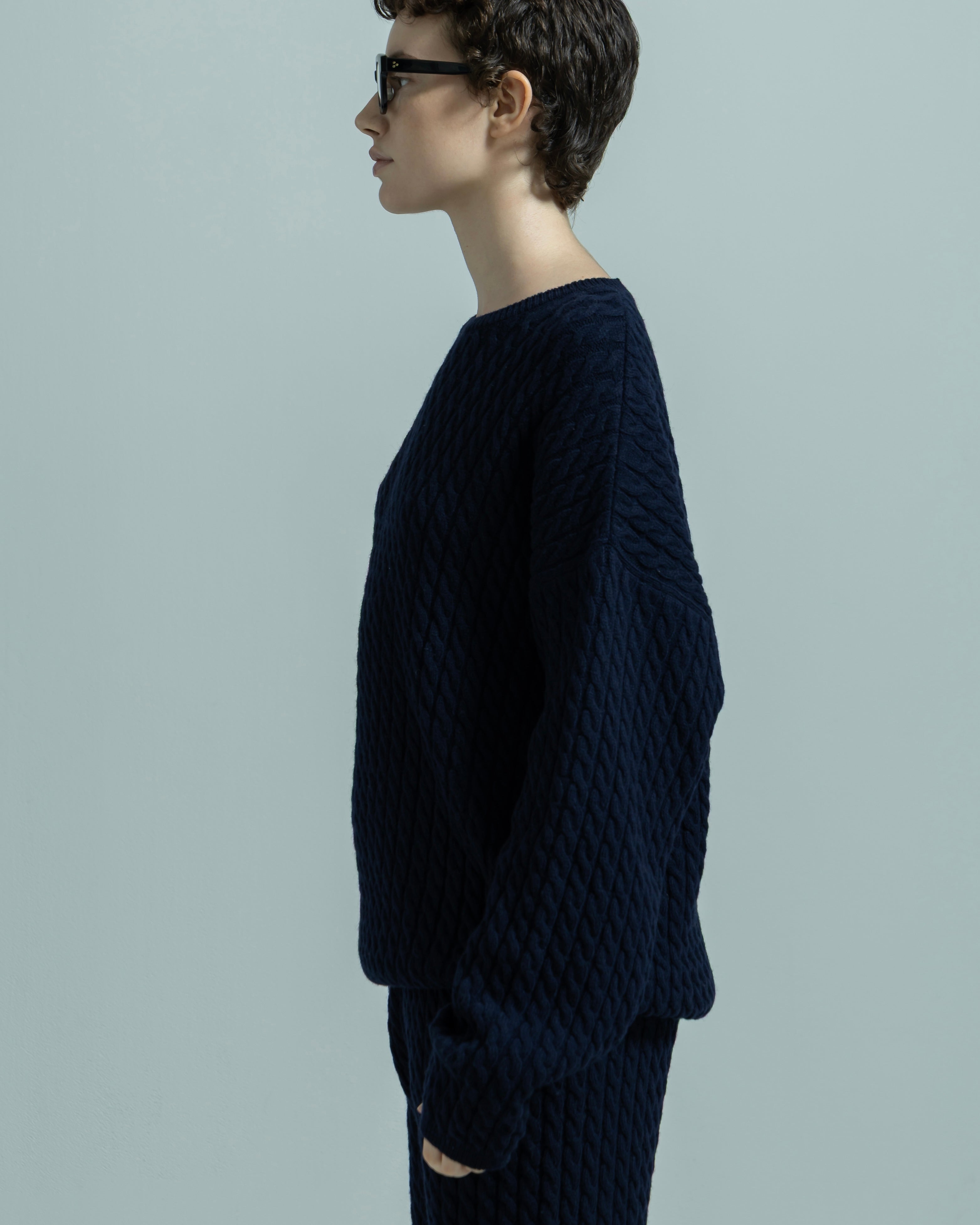 WOOL NYLON CABLE KNIT PULLOVER(ウールナイロンケーブルニットプルオーバー)|BIYOMA(ビヨーマ)OFFICIAL ONLINE STORE