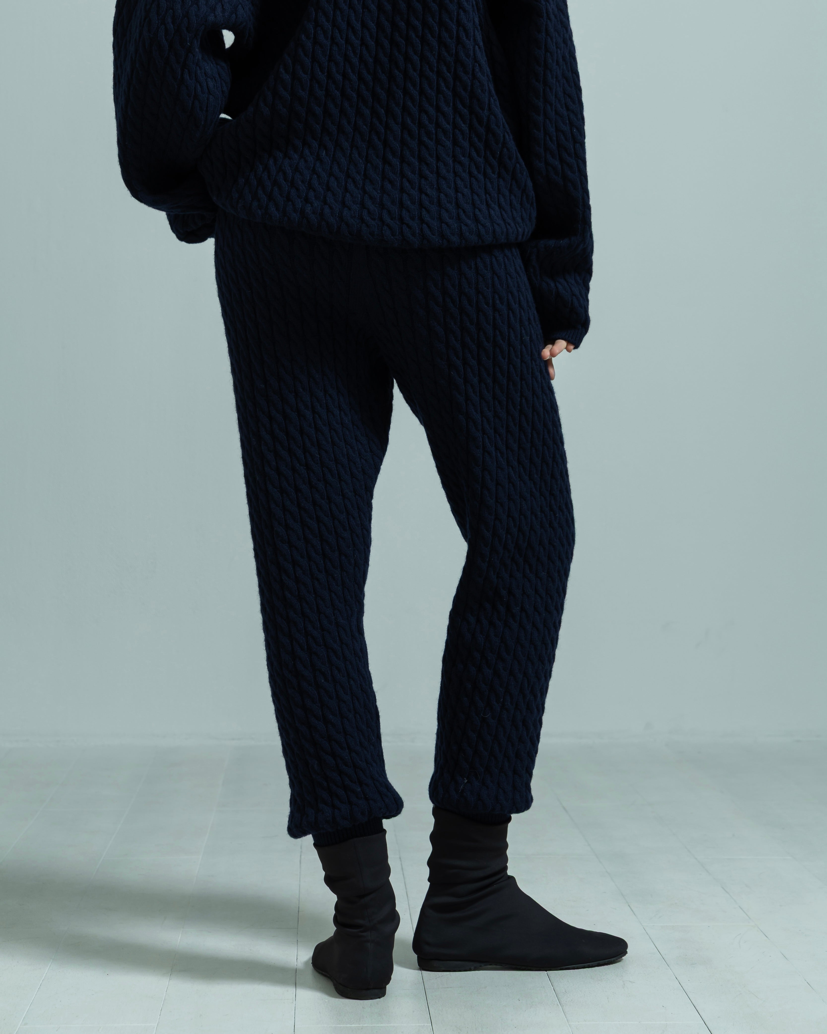 WOOL NYLON CABLE KNIT PANTS(ウールナイロンケーブルニットパンツ)|BIYOMA(ビヨーマ)OFFICIAL ONLINE STORE