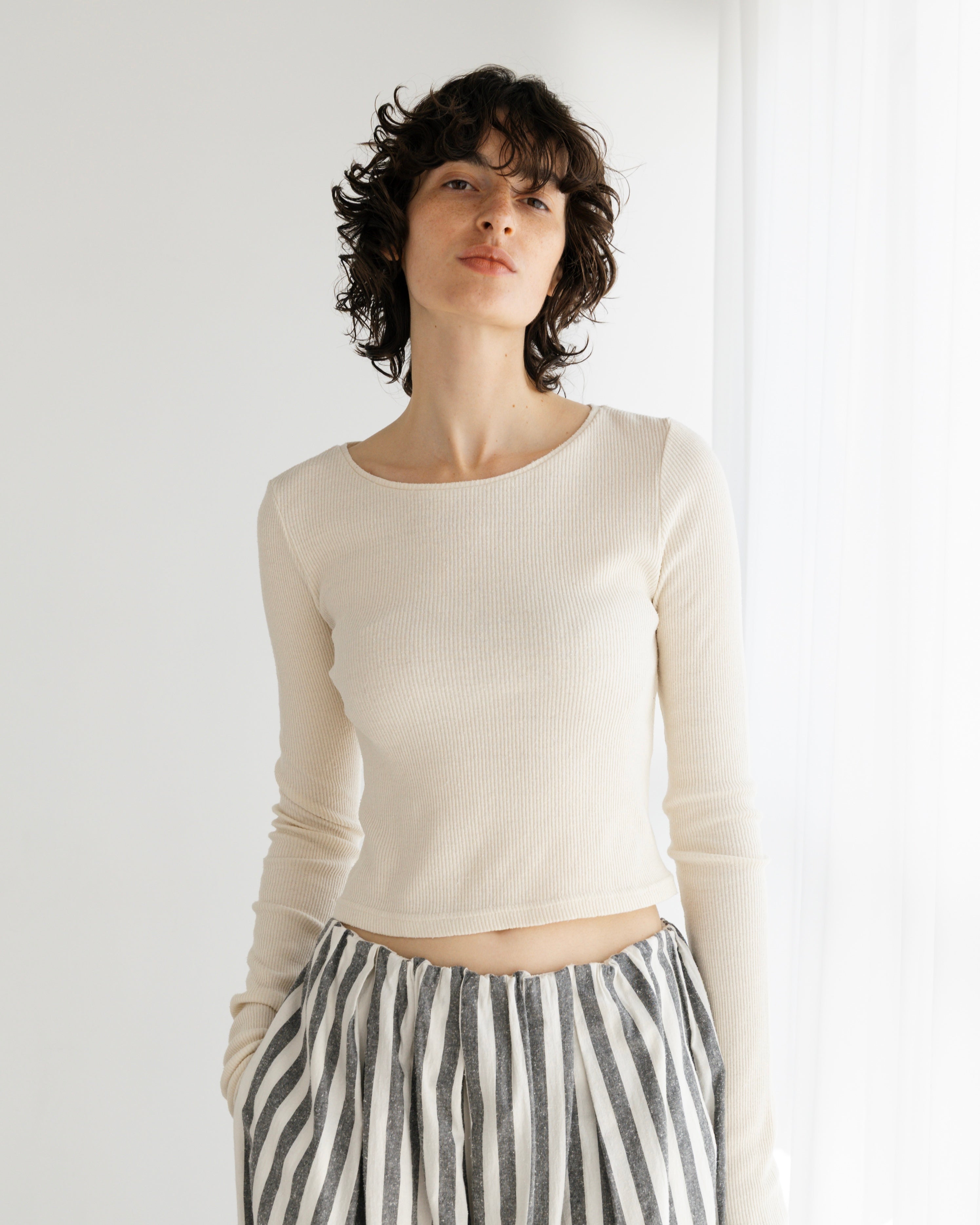 SILK RIB LONG SLEEVE PULLOVER(シルクリブロングスリーブプルオーバー)|BIYOMA(ビヨーマ)OFFICIAL ONLINE STORE