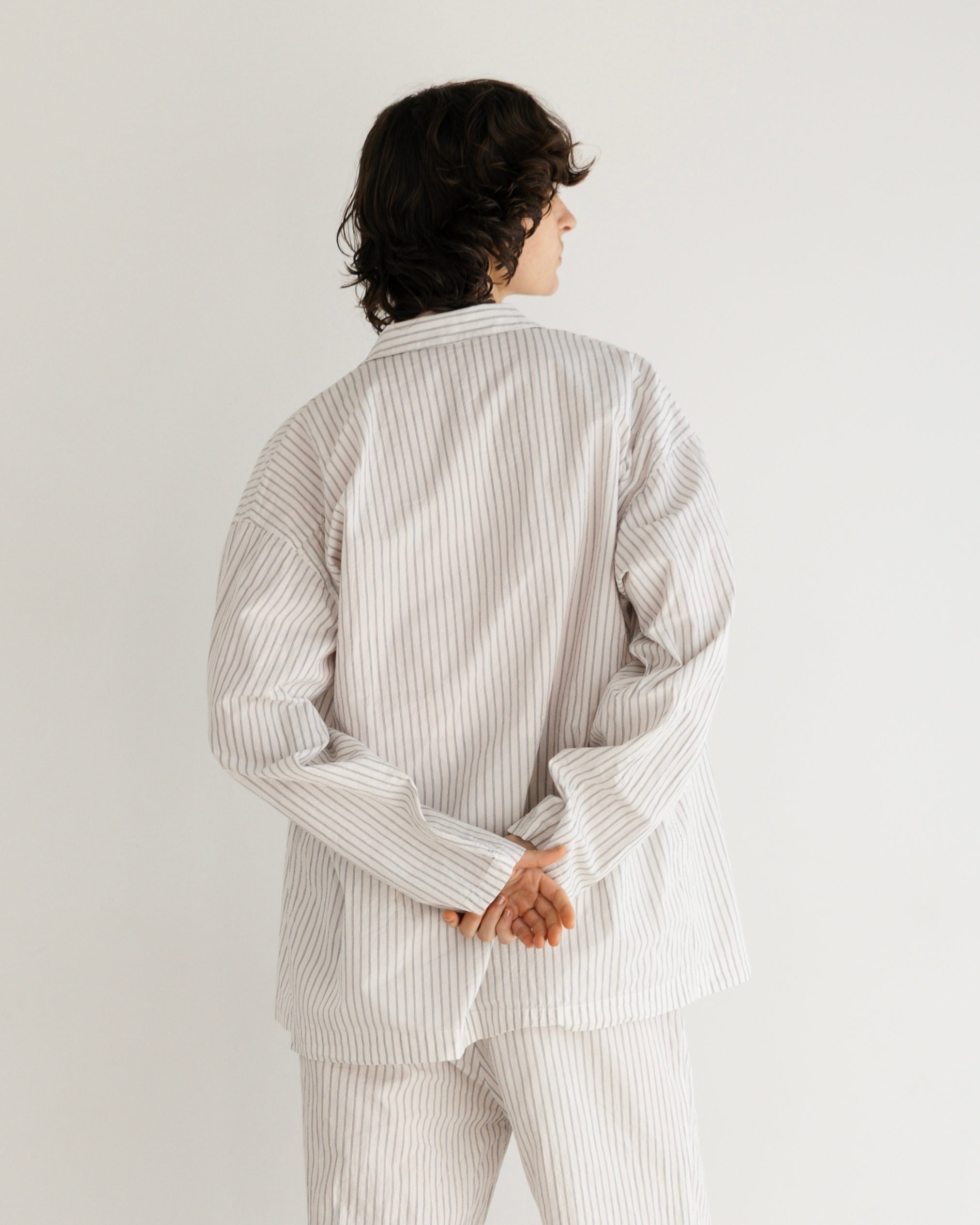 COTTON STRIPE OPEN COLLAR SHIRT(コットンストライプオープンカラーシャツ)|BIYOMA(ビヨーマ)OFFICIAL ONLINE STORE