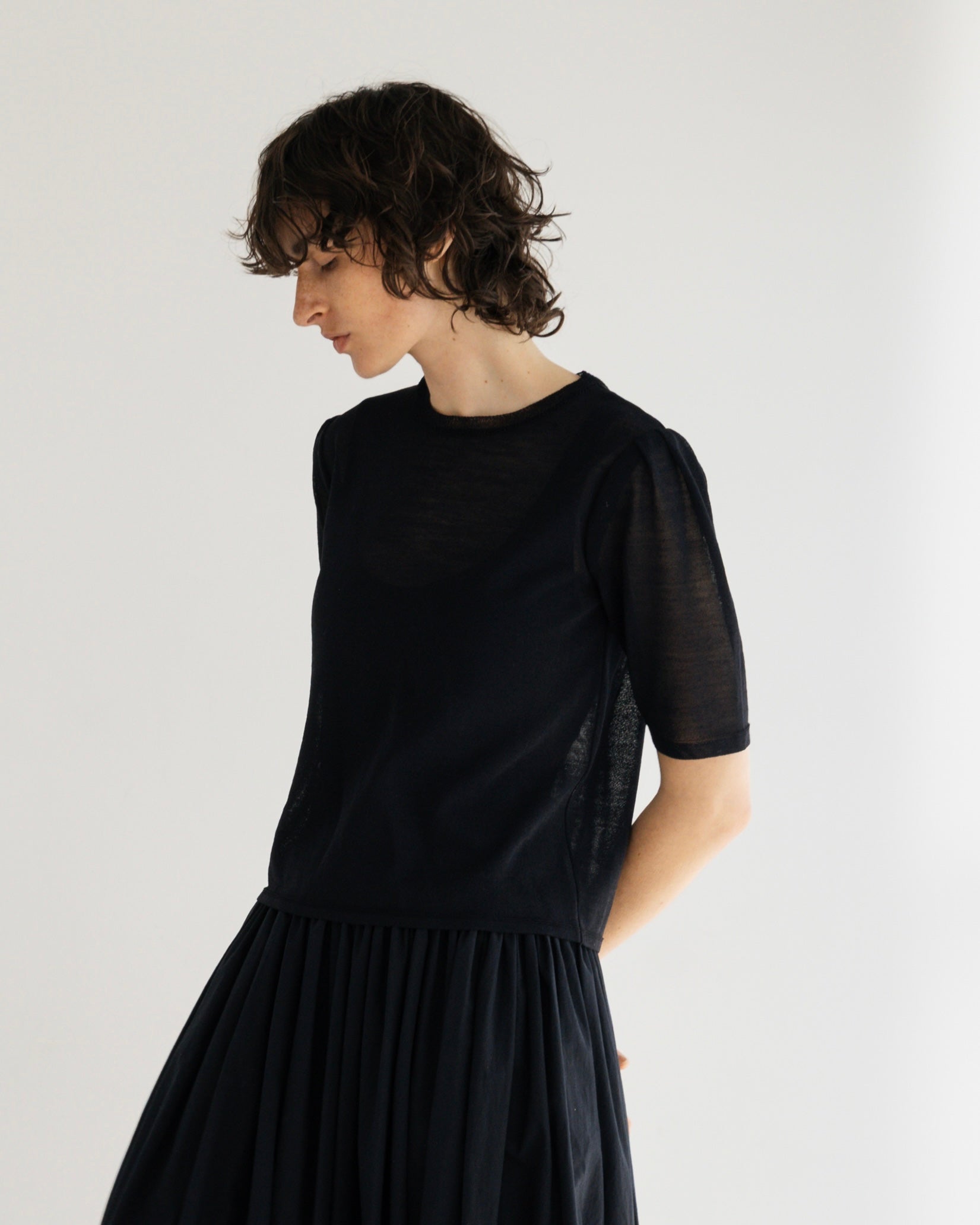WOOL NYLON SHORT SLEEVE KNIT PULLOVER(ウールナイロンショートスリーブニットプルオーバー)|BIYOMA(ビヨーマ)OFFICIAL ONLINE STORE