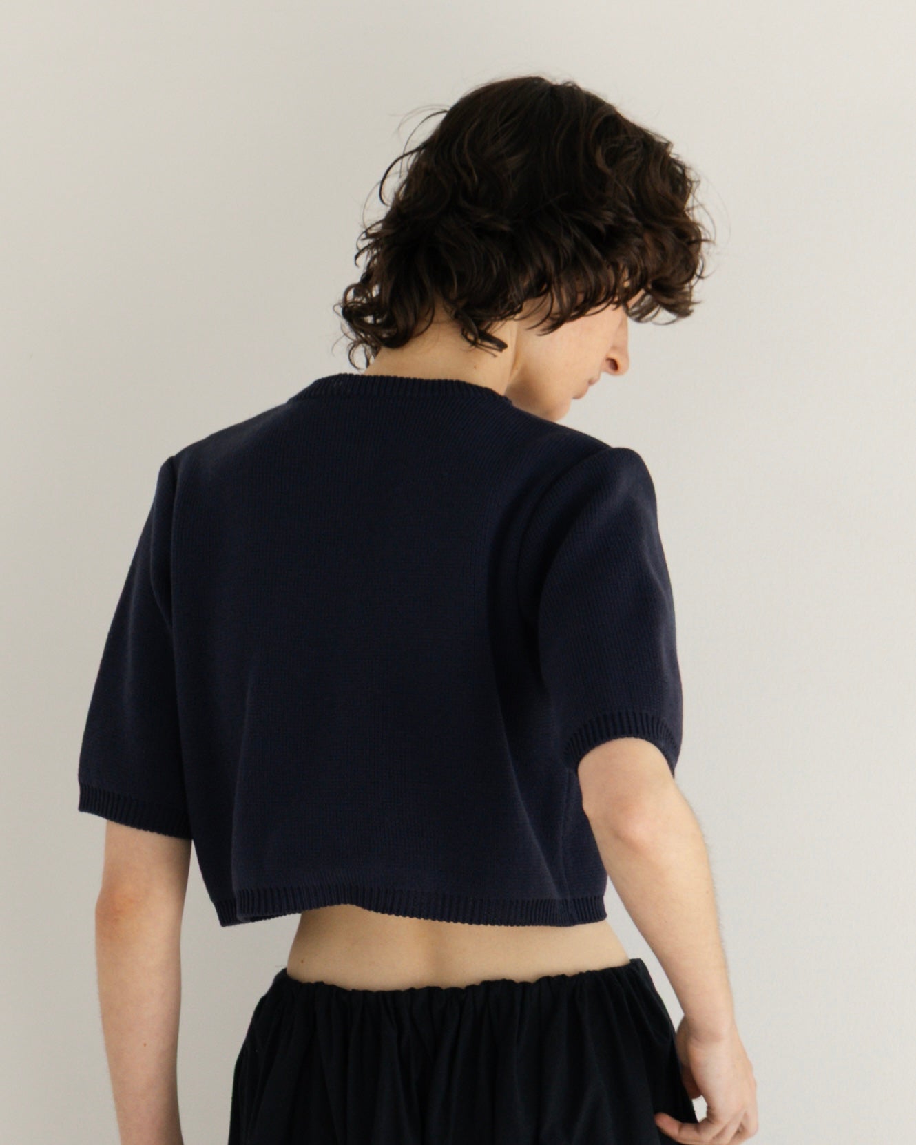 COTTON ACRYLIC SHORT SLEEVE KNIT CARDIGAN(コットンアクリルショートスリーブニットカーディガン)|BIYOMA(ビヨーマ)OFFICIAL ONLINE STORE