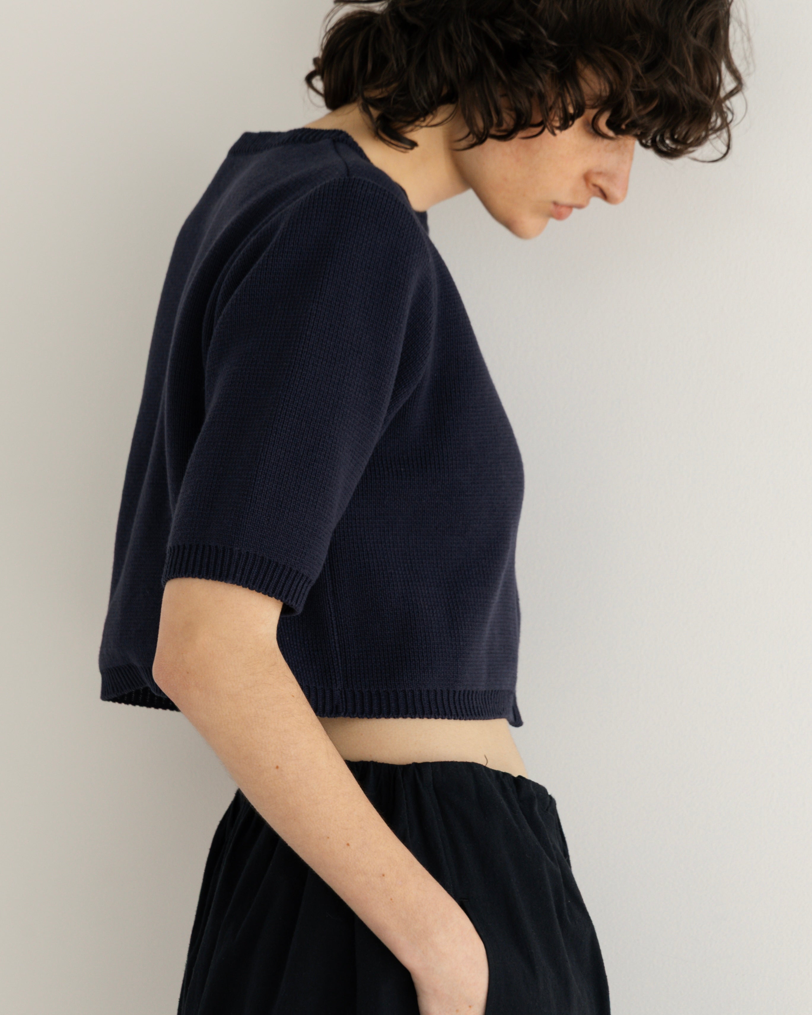 COTTON ACRYLIC SHORT SLEEVE KNIT CARDIGAN(コットンアクリルショートスリーブニットカーディガン)|BIYOMA(ビヨーマ)OFFICIAL ONLINE STORE