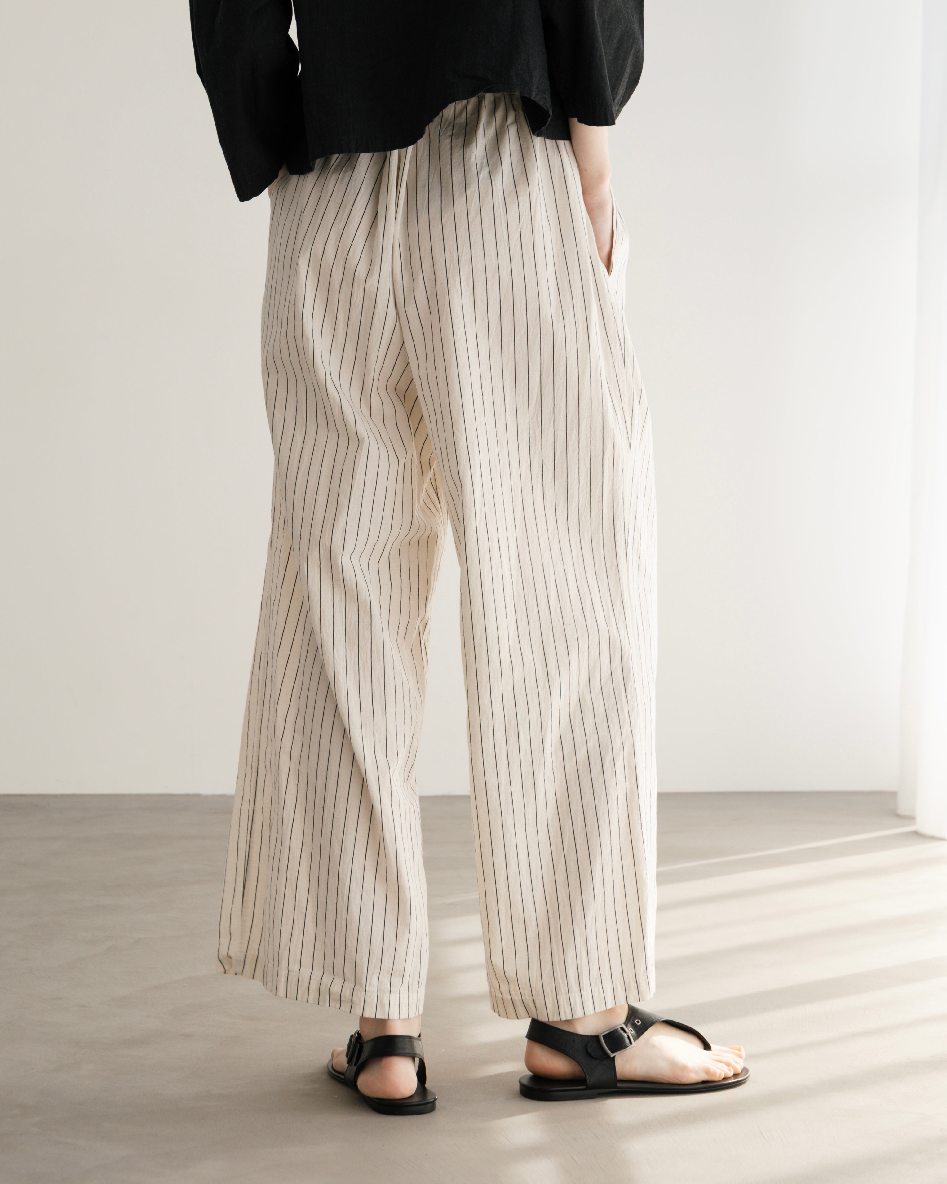 COTTON STRIPE OPEN COLLAR SHIRT(コットンストライプオープンカラーシャツ)|BIYOMA(ビヨーマ)OFFICIAL ONLINE STORE