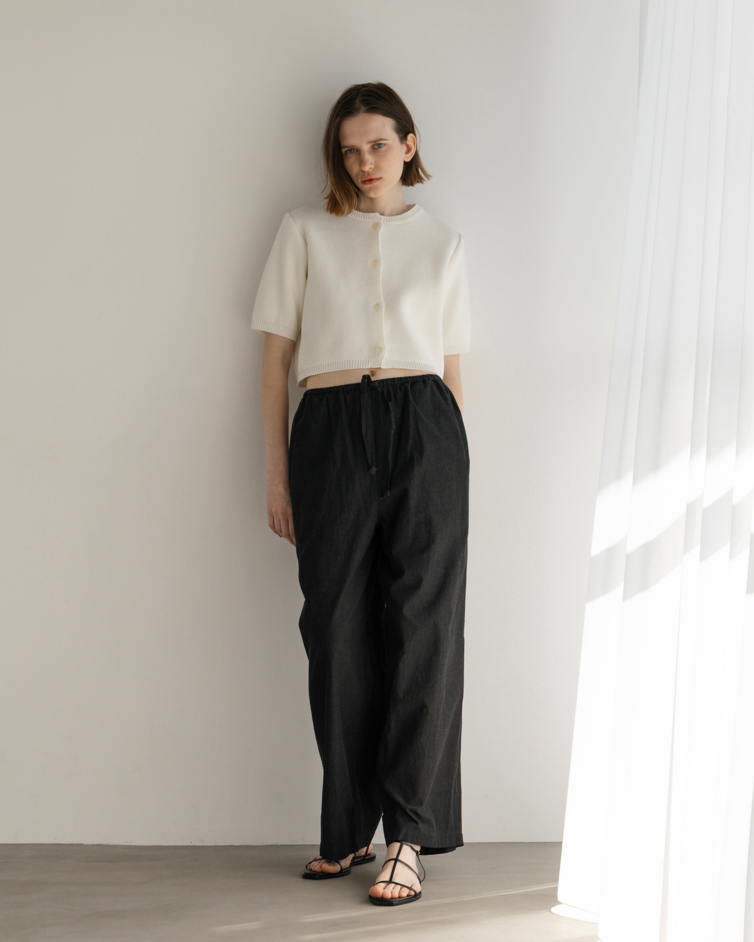 COTTON ACRYLIC SHORT SLEEVE KNIT CARDIGAN(コットンアクリルショートスリーブニットカーディガン)|BIYOMA(ビヨーマ)OFFICIAL ONLINE STORE