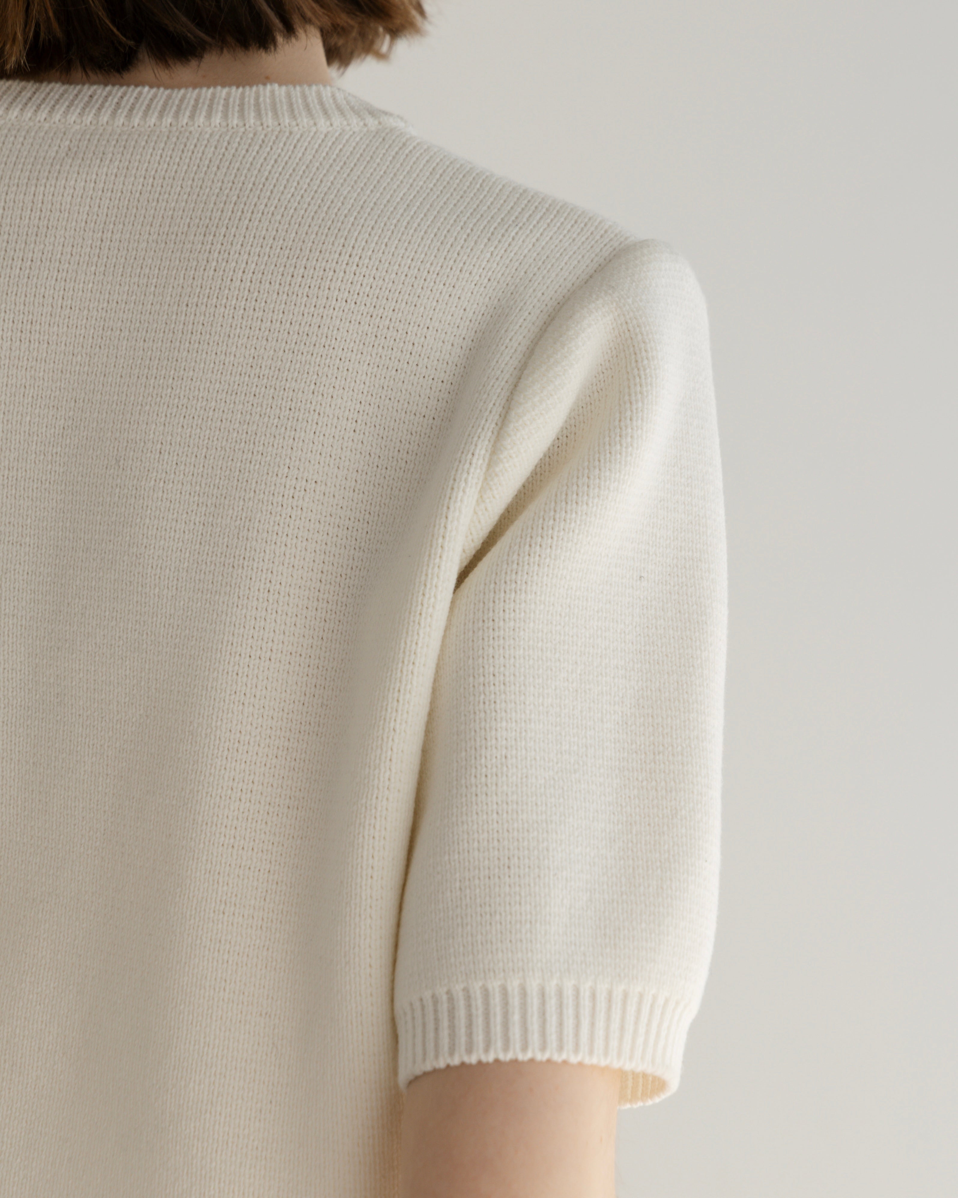 COTTON ACRYLIC SHORT SLEEVE KNIT CARDIGAN(コットンアクリルショートスリーブニットカーディガン)|BIYOMA(ビヨーマ)OFFICIAL ONLINE STORE
