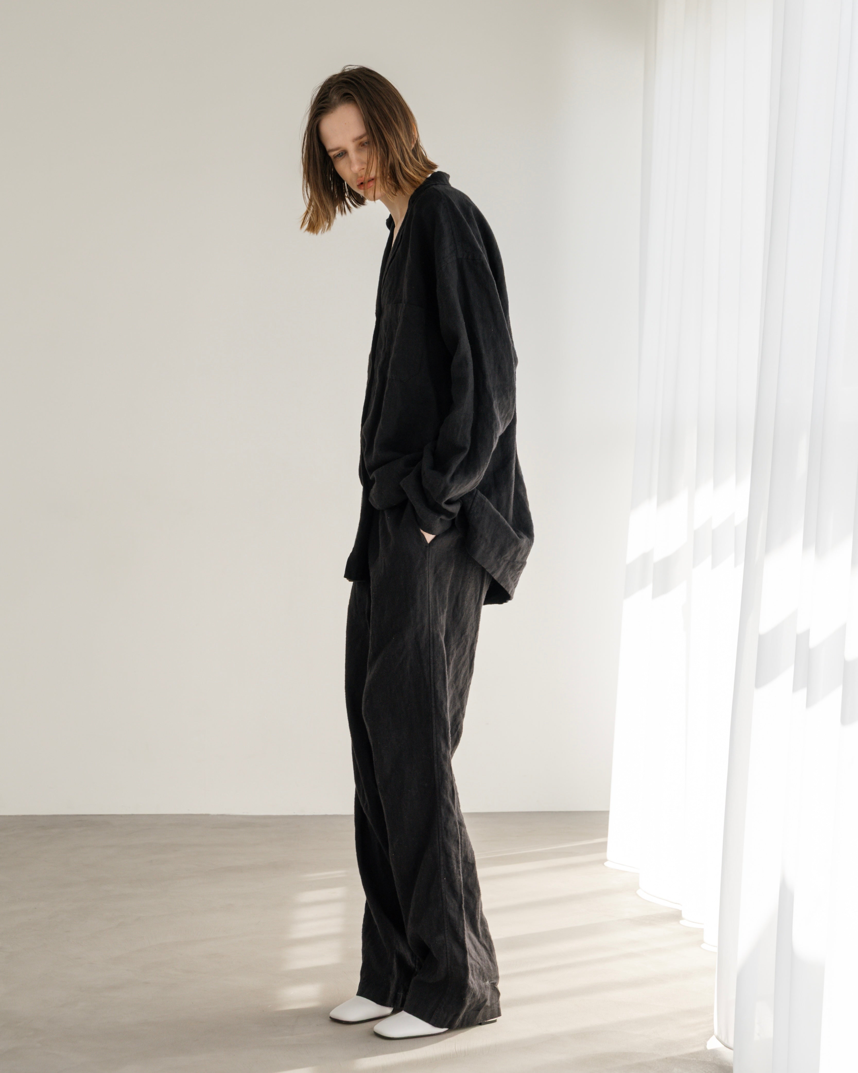 LINEN OPEN COLLAR SHIRT(リネンオープンカラーシャツ)|BIYOMA(ビヨーマ)OFFICIAL ONLINE STORE