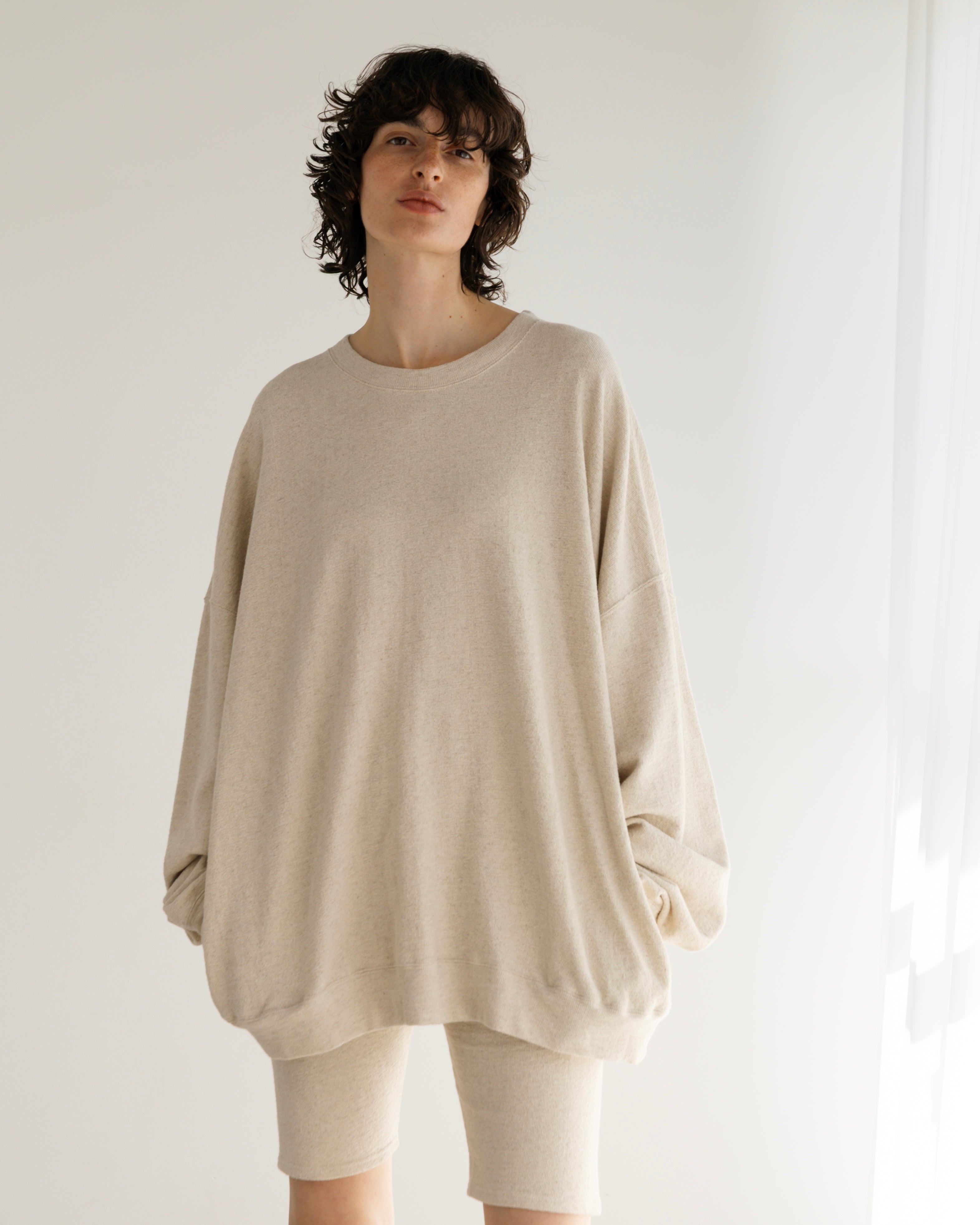 COTTON LINEN RIB LOOSE SILHOUETTE PULLOVER(コットンリネンリブルーズシルエットプルオーバー)|BIYOMA(ビヨーマ)OFFICIAL ONLINE STORE