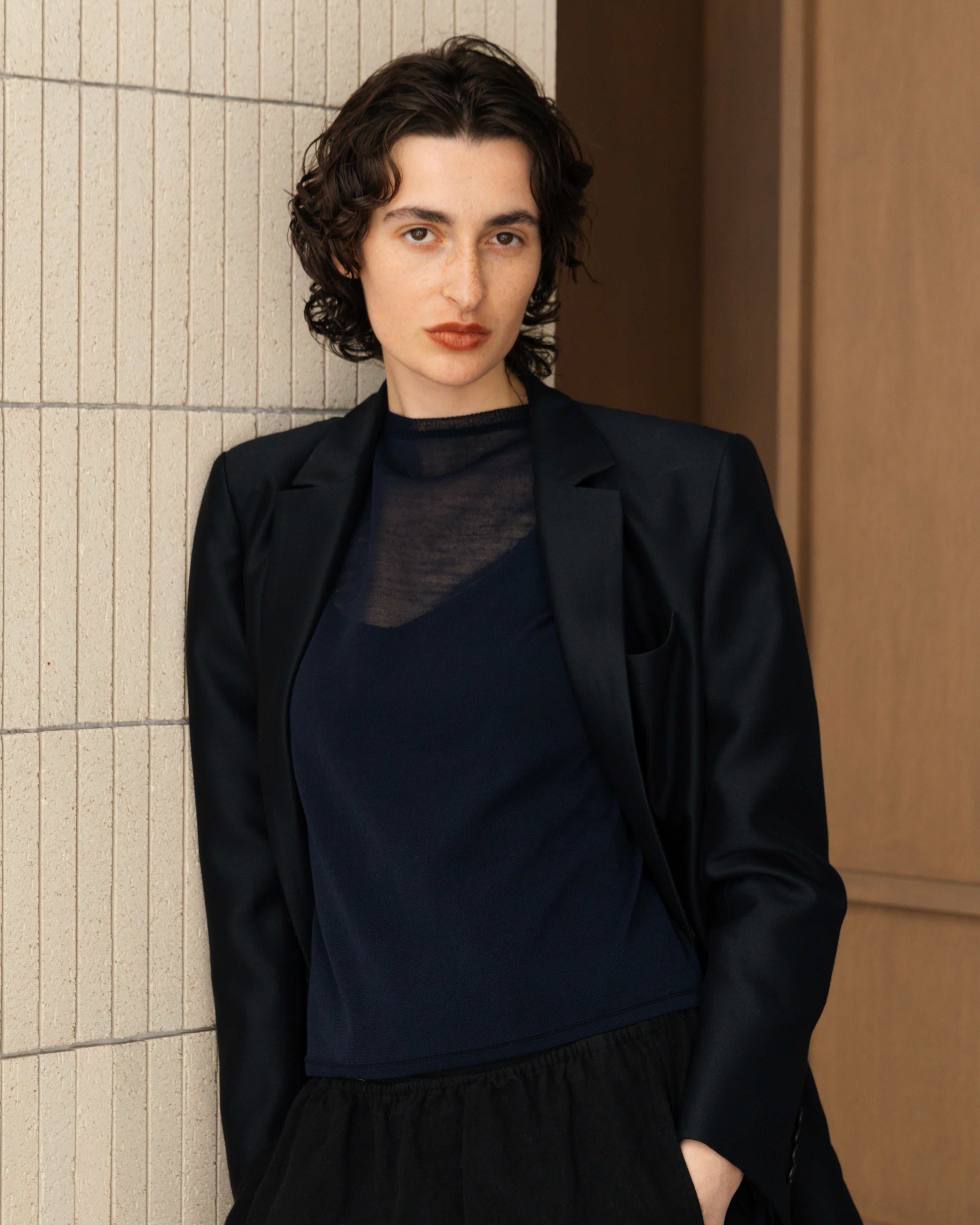 WOOL NYLON SHORT SLEEVE KNIT PULLOVER(ウールナイロンショートスリーブニットプルオーバー)|BIYOMA(ビヨーマ)OFFICIAL ONLINE STORE
