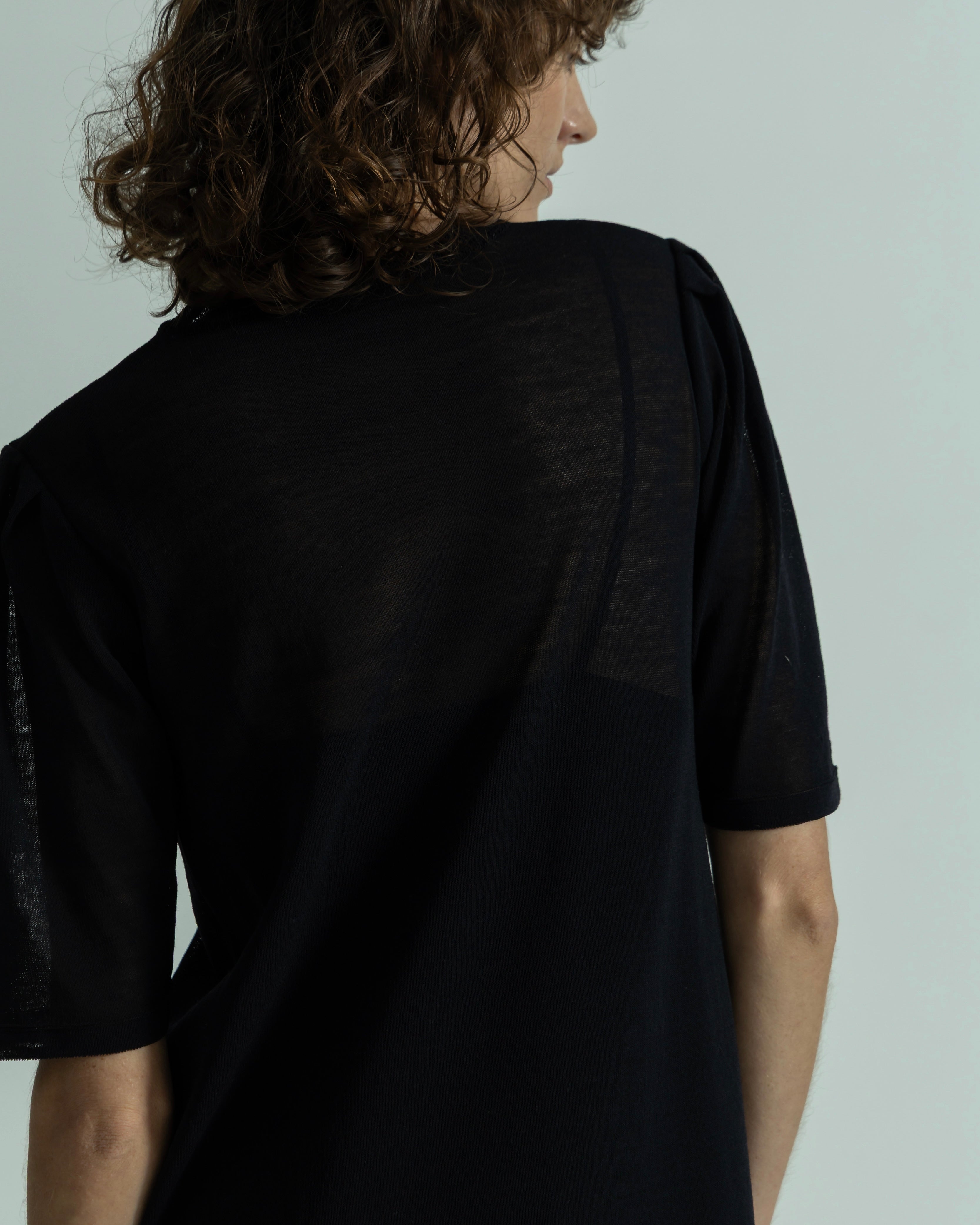 WOOL NYLON SHORT SLEEVE KNIT DRESS