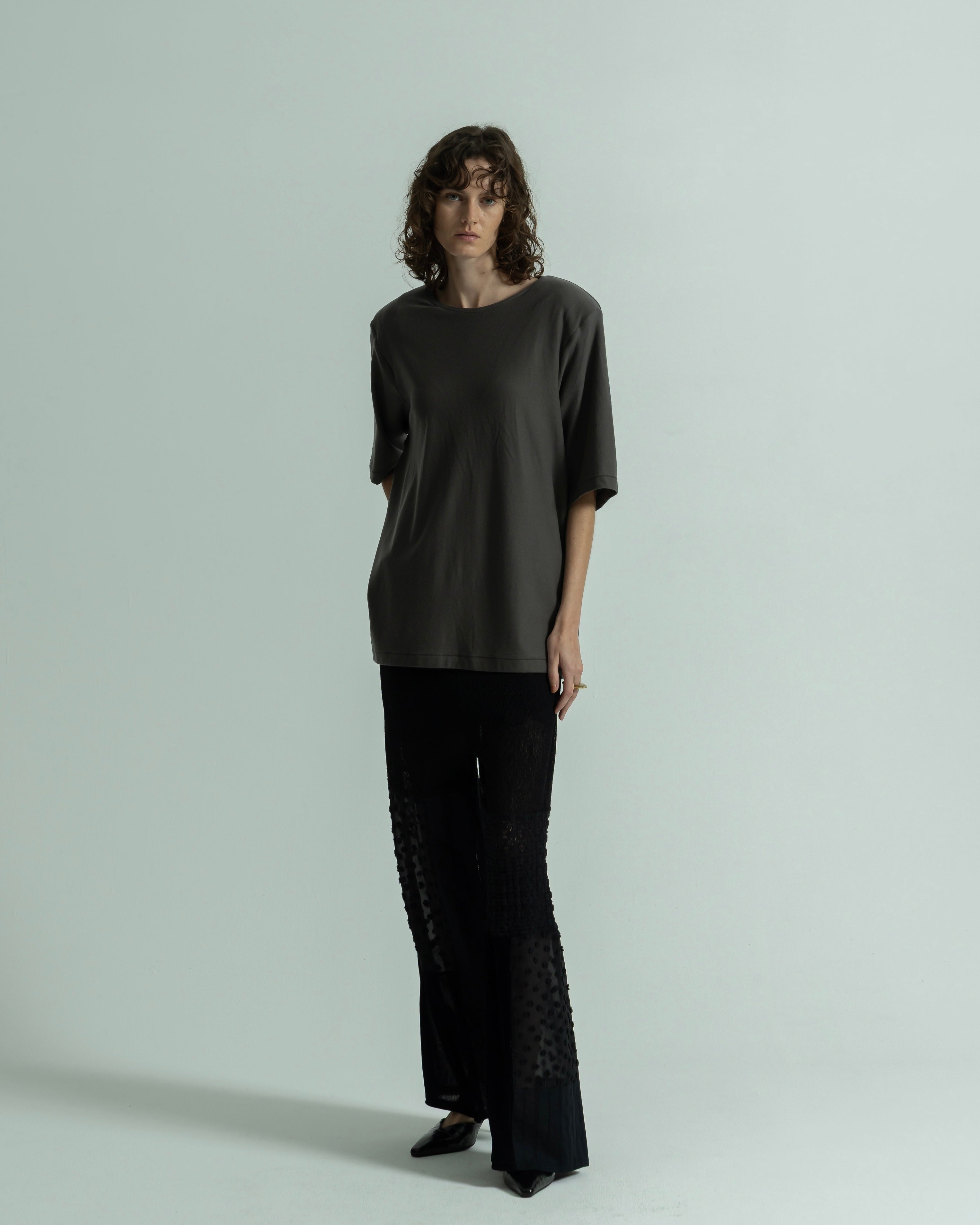 POLYESTER POWDERY KNIT LACE COMBI PANTS(ポリエステルパウダリーニットレースコンビパンツ)|BIYOMA(ビヨーマ)OFFICIAL ONLINE STORE
