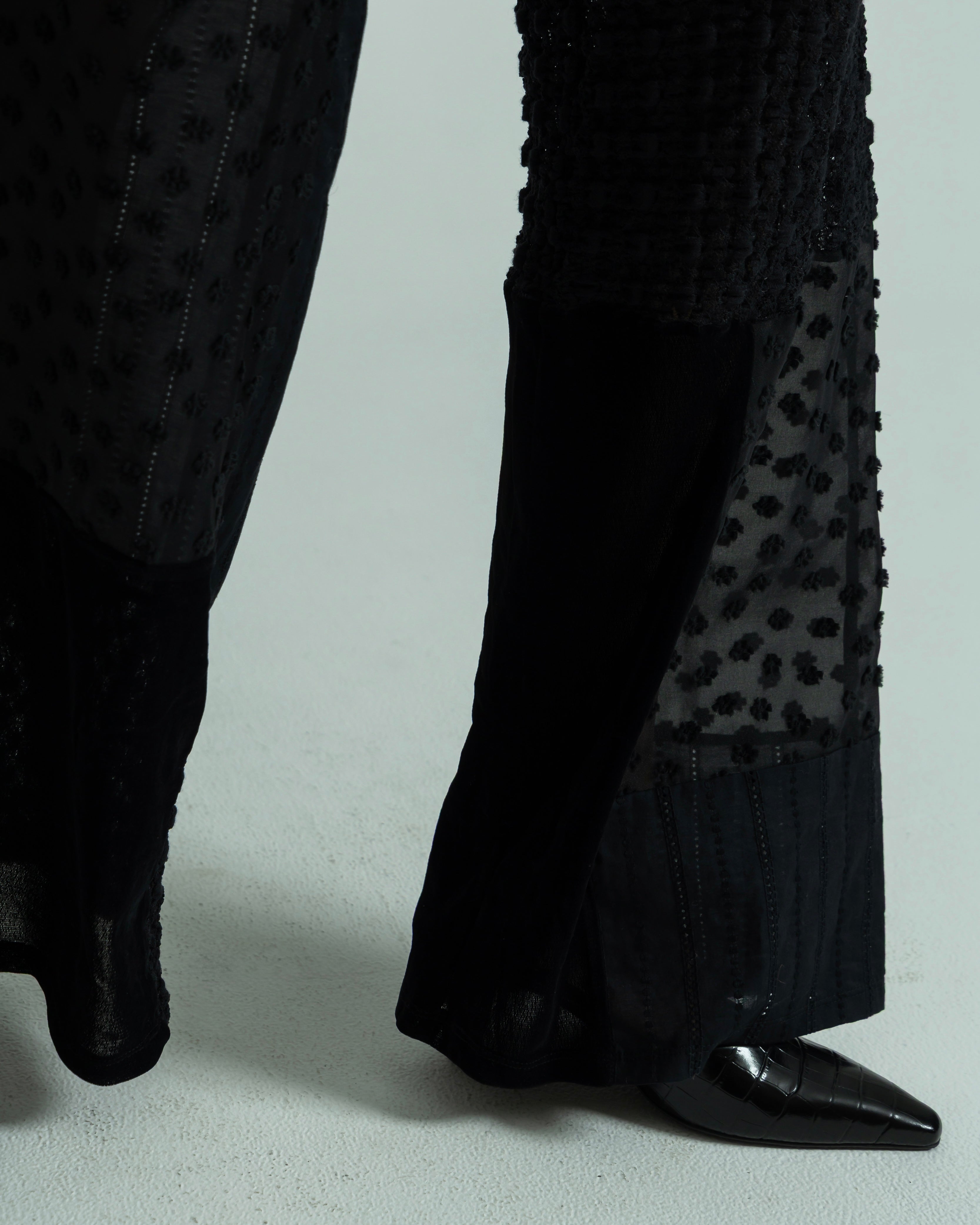 POLYESTER POWDERY KNIT LACE COMBI PANTS(ポリエステルパウダリーニットレースコンビパンツ)|BIYOMA(ビヨーマ)OFFICIAL ONLINE STORE