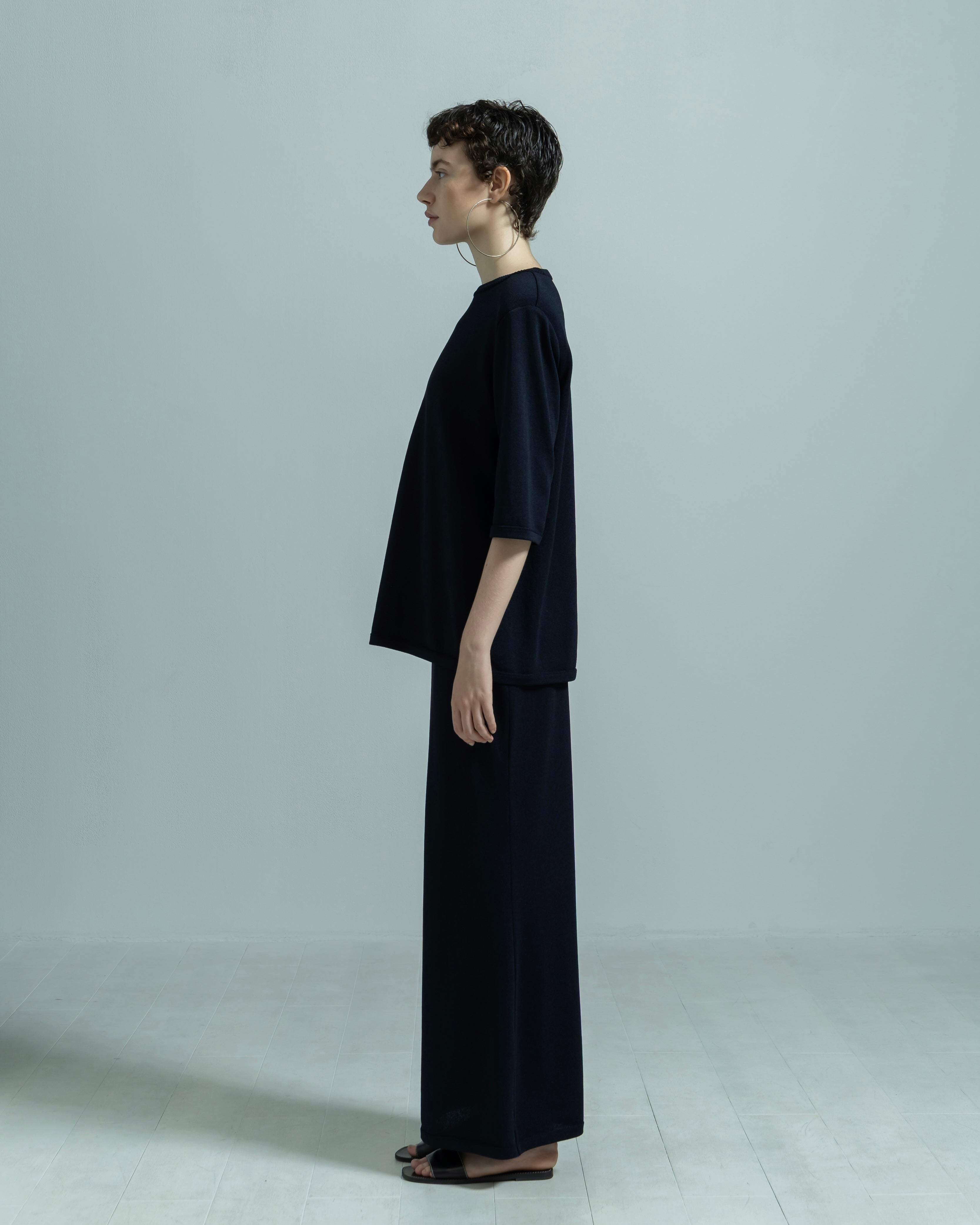ACETATE NYLON SHORT SLEEVE KNIT PULLOVER(アセテートナイロンショートスリーブニットプルオーバー)|BIYOMA(ビヨーマ)OFFICIAL ONLINE STORE
