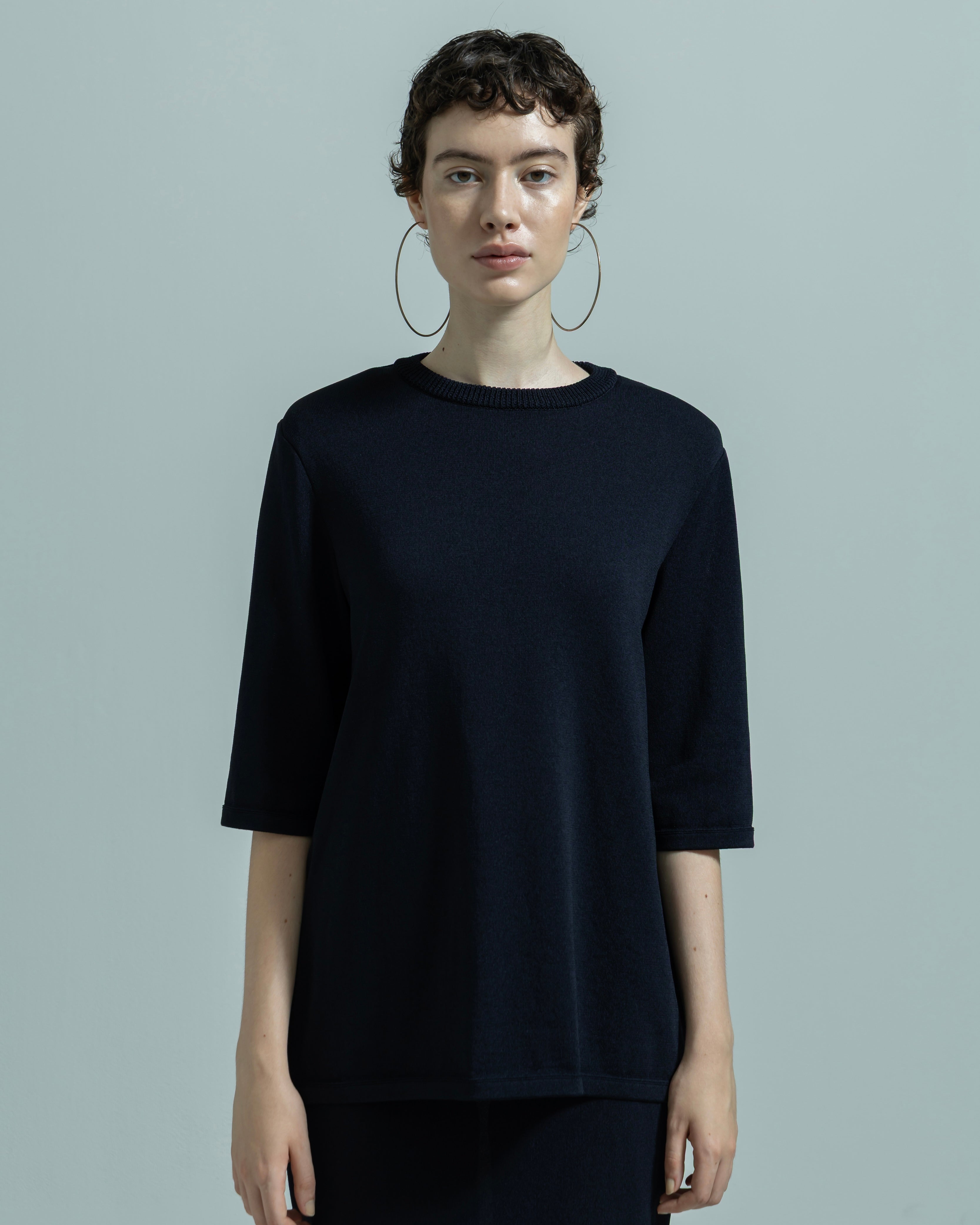 ACETATE NYLON SHORT SLEEVE KNIT PULLOVER(アセテートナイロンショートスリーブニットプルオーバー)|BIYOMA(ビヨーマ)OFFICIAL ONLINE STORE