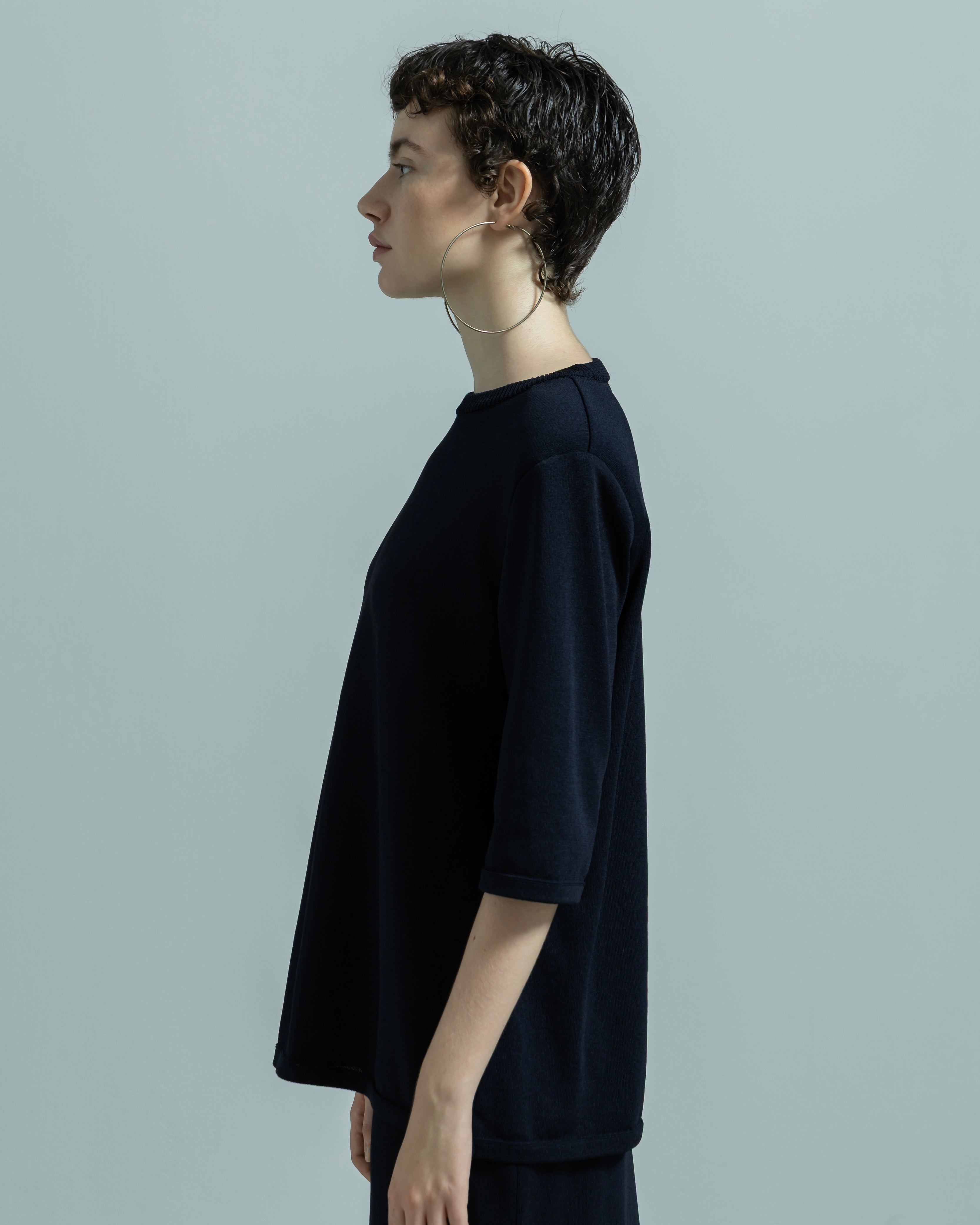 ACETATE NYLON SHORT SLEEVE KNIT PULLOVER(アセテートナイロンショートスリーブニットプルオーバー)|BIYOMA(ビヨーマ)OFFICIAL ONLINE STORE