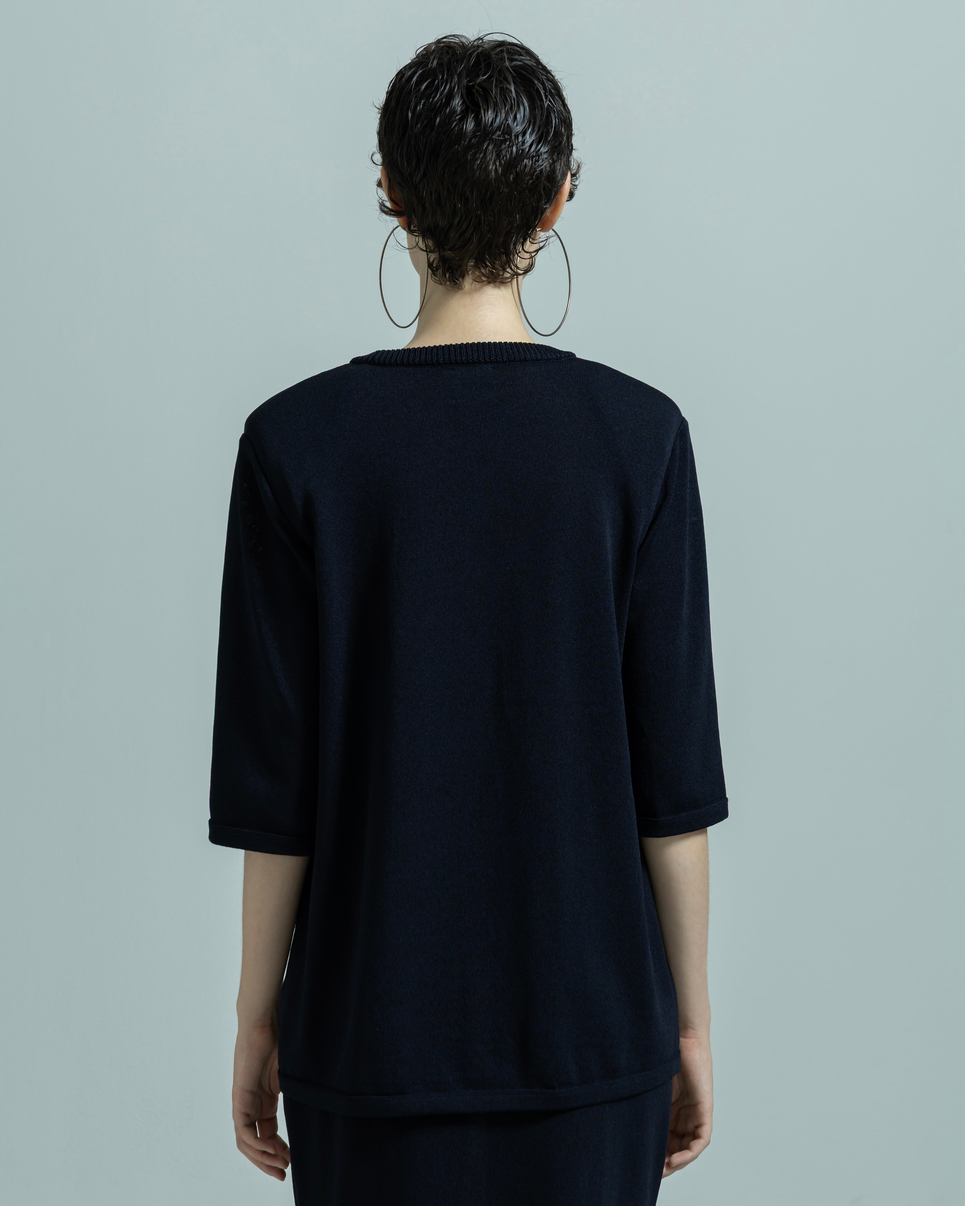 ACETATE NYLON SHORT SLEEVE KNIT PULLOVER(アセテートナイロンショートスリーブニットプルオーバー)|BIYOMA(ビヨーマ)OFFICIAL ONLINE STORE