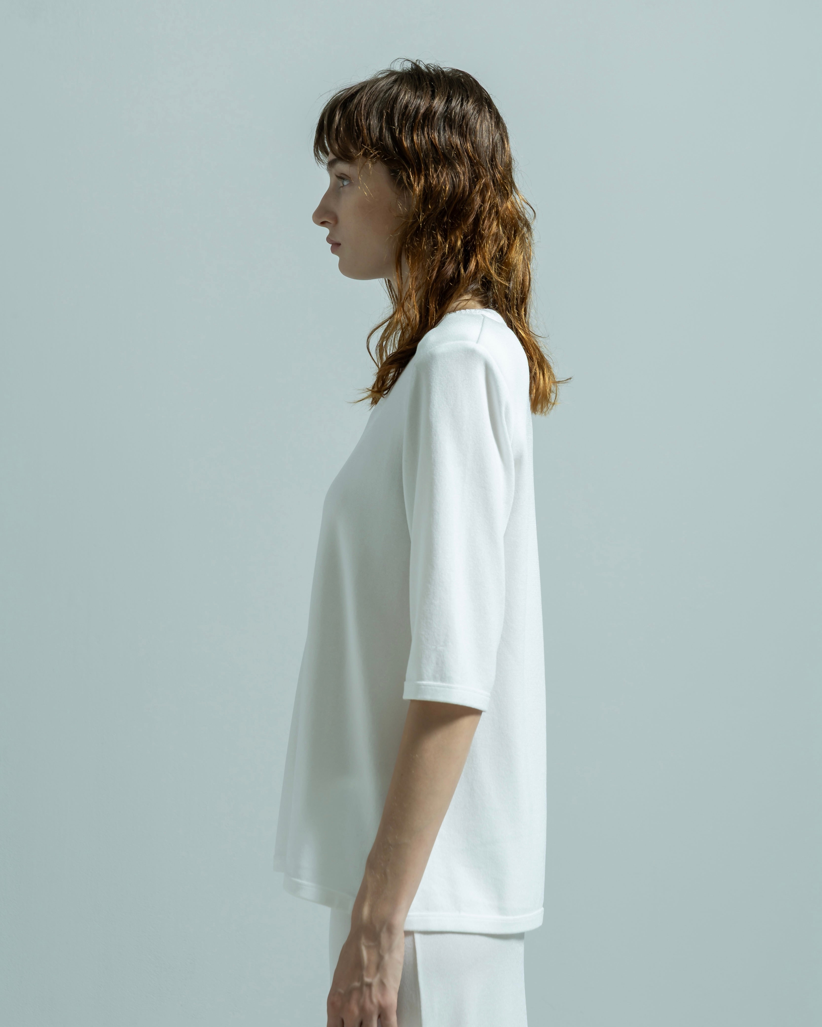 ACETATE NYLON SHORT SLEEVE KNIT PULLOVER(アセテートナイロンショートスリーブニットプルオーバー)|BIYOMA(ビヨーマ)OFFICIAL ONLINE STORE
