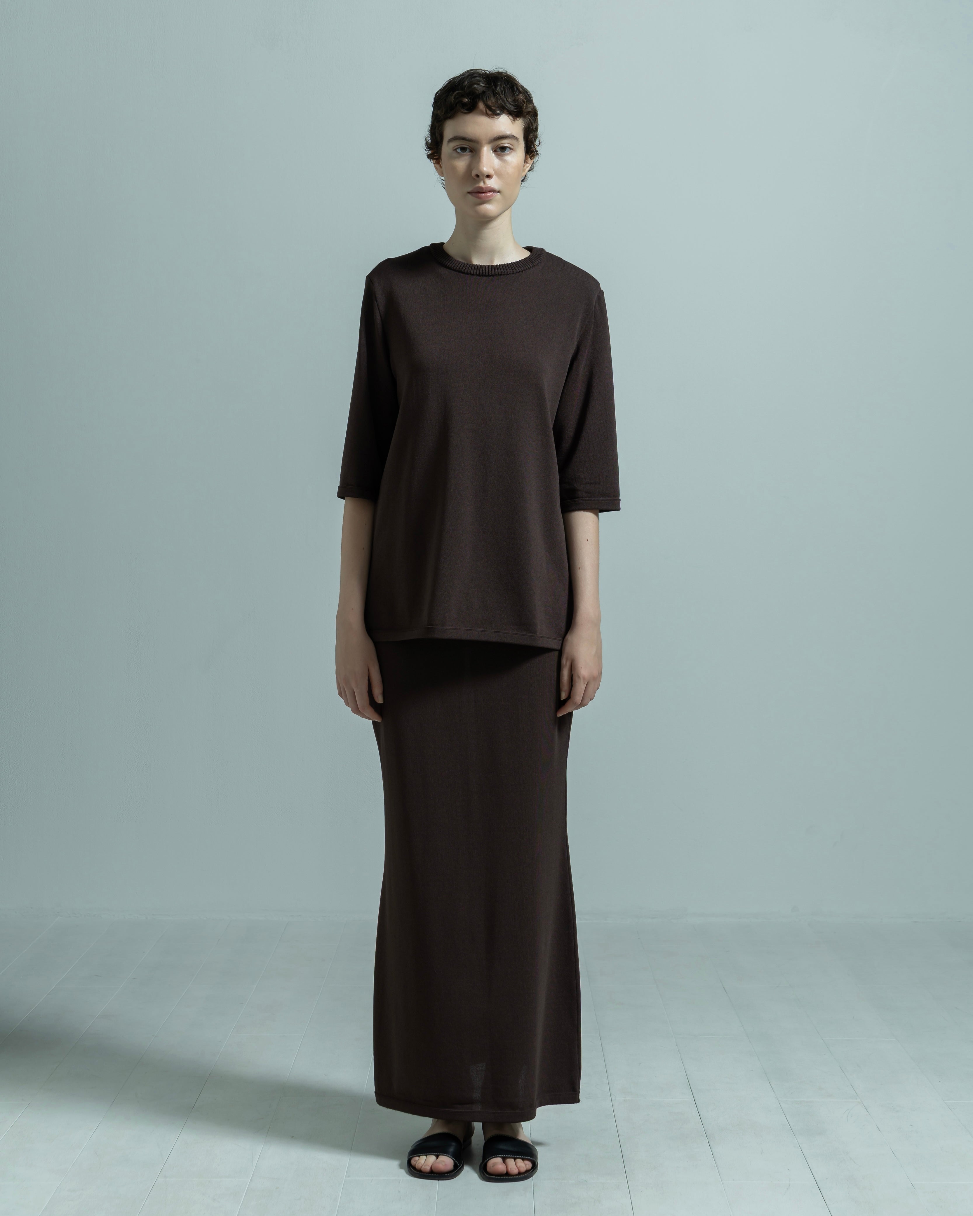 ACETATE NYLON SHORT SLEEVE KNIT PULLOVER(アセテートナイロンショートスリーブニットプルオーバー)|BIYOMA(ビヨーマ)OFFICIAL ONLINE STORE