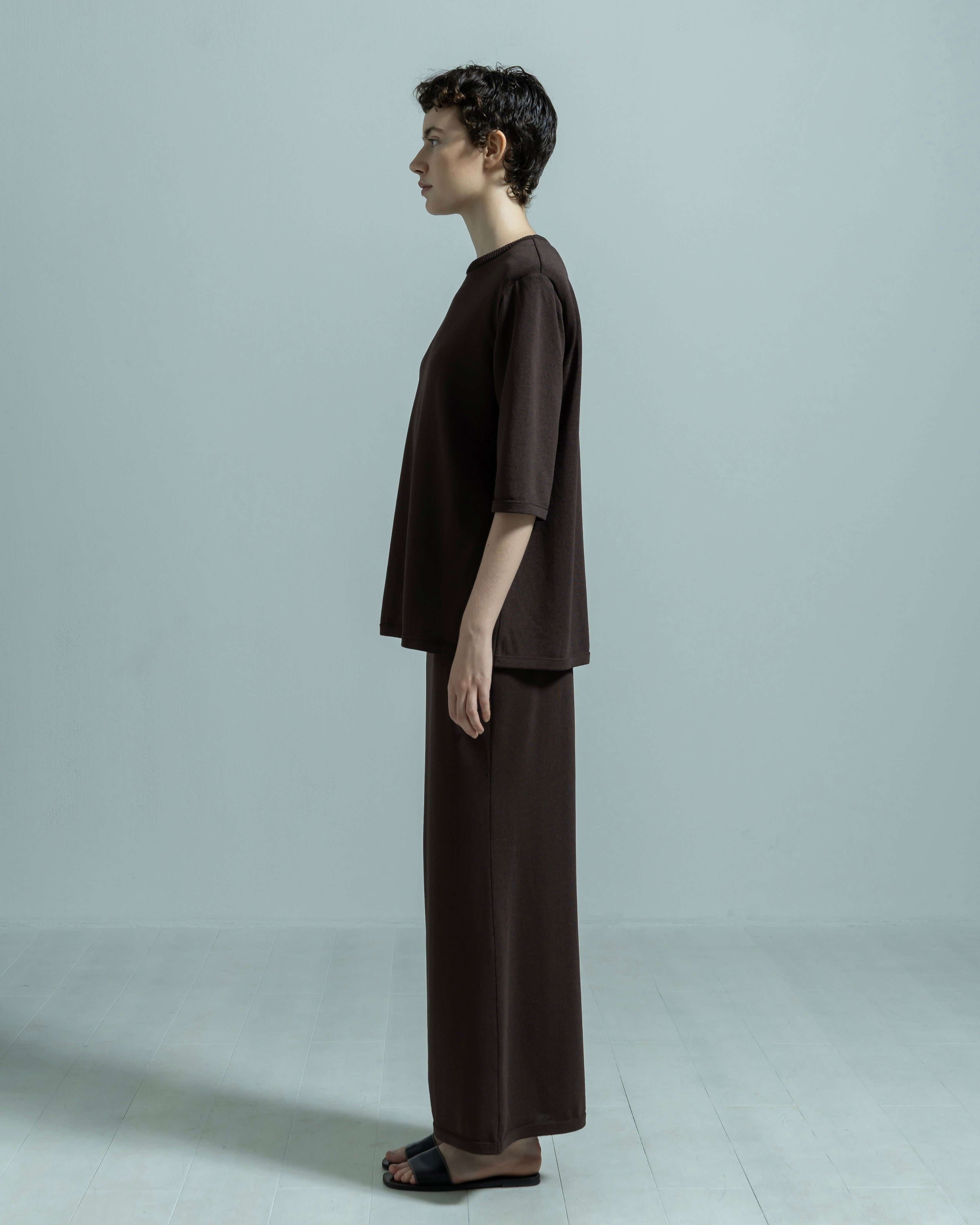 ACETATE NYLON SHORT SLEEVE KNIT PULLOVER(アセテートナイロンショートスリーブニットプルオーバー)|BIYOMA(ビヨーマ)OFFICIAL ONLINE STORE
