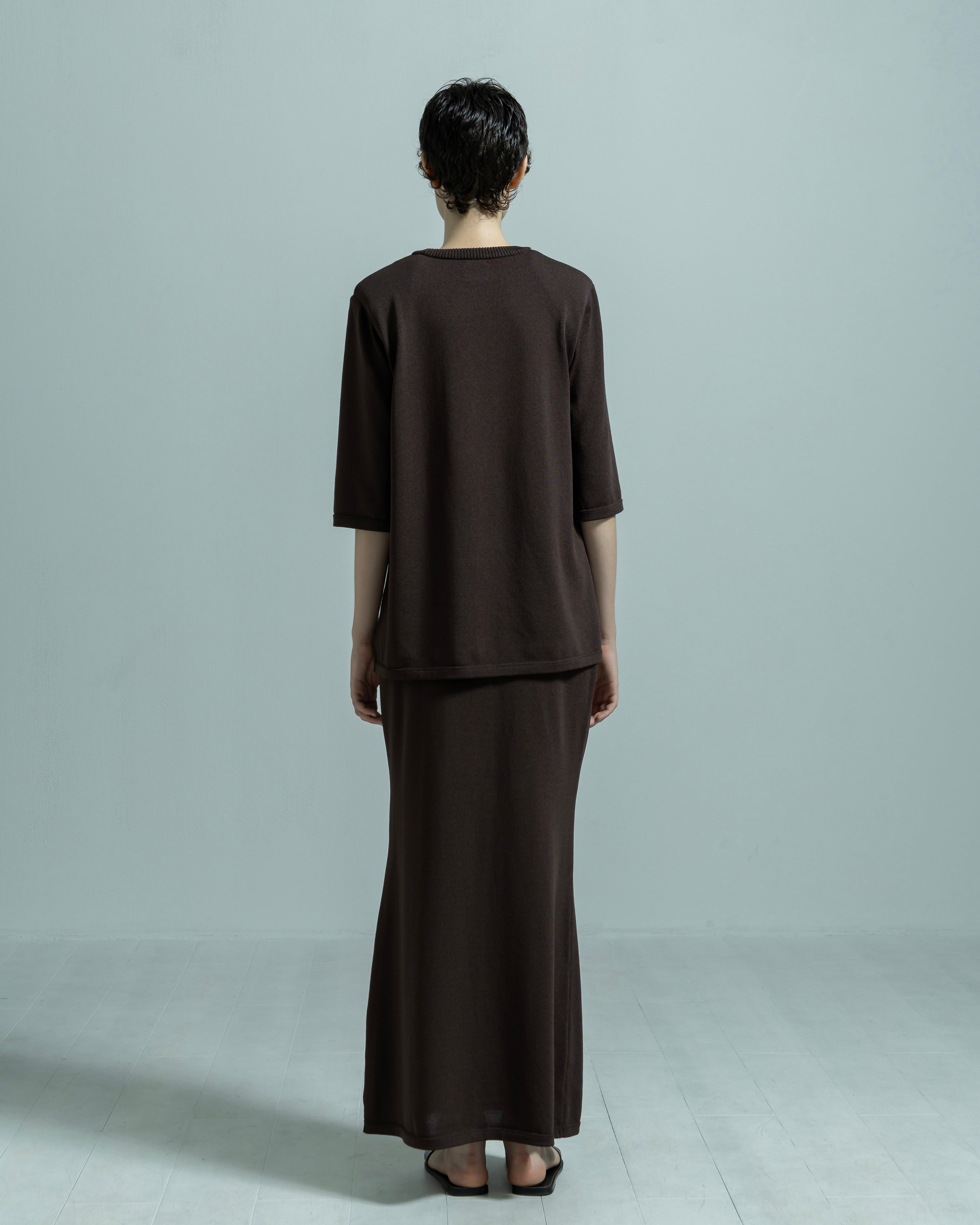 ACETATE NYLON SHORT SLEEVE KNIT PULLOVER(アセテートナイロンショートスリーブニットプルオーバー)|BIYOMA(ビヨーマ)OFFICIAL ONLINE STORE