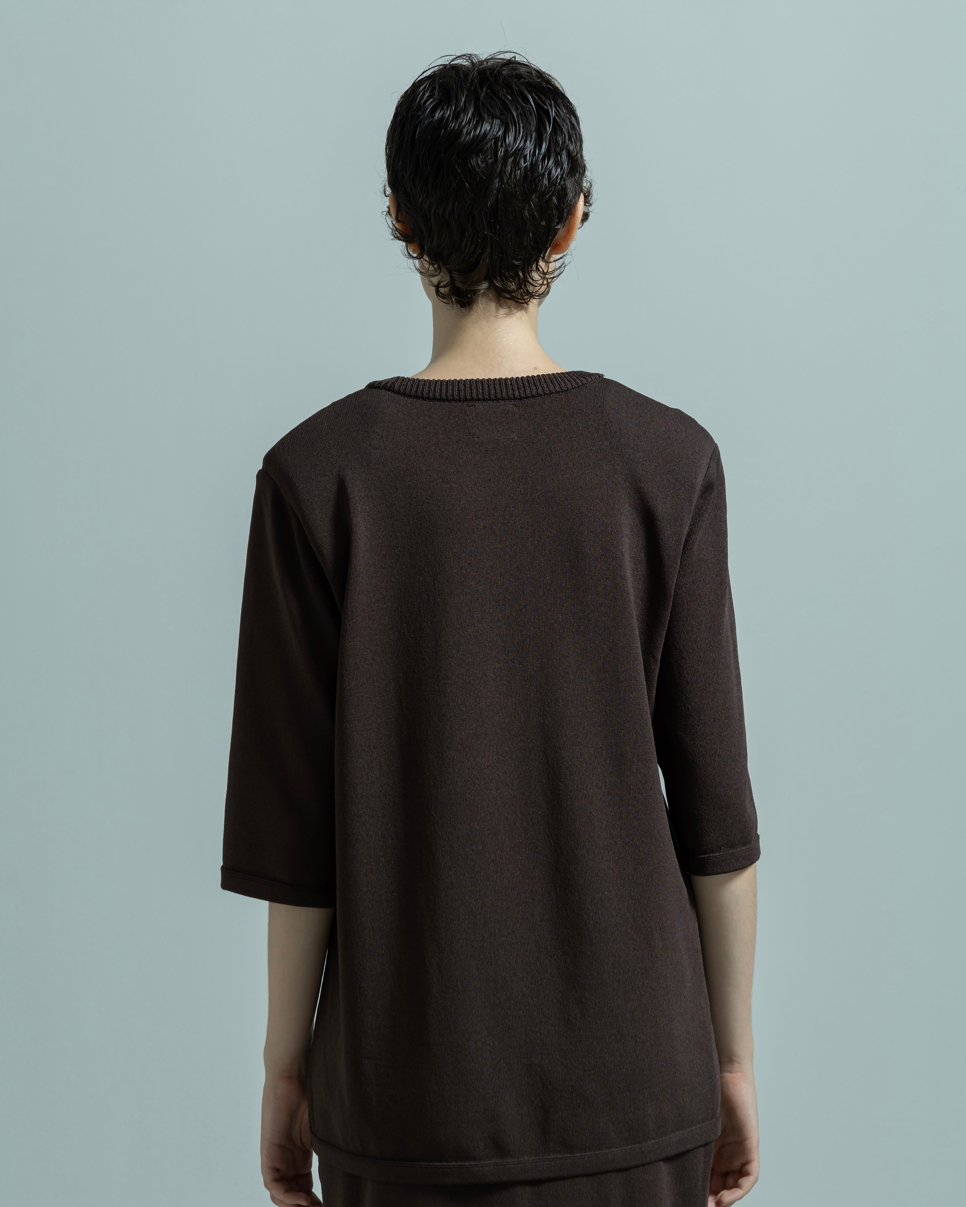ACETATE NYLON SHORT SLEEVE KNIT PULLOVER(アセテートナイロンショートスリーブニットプルオーバー)|BIYOMA(ビヨーマ)OFFICIAL ONLINE STORE