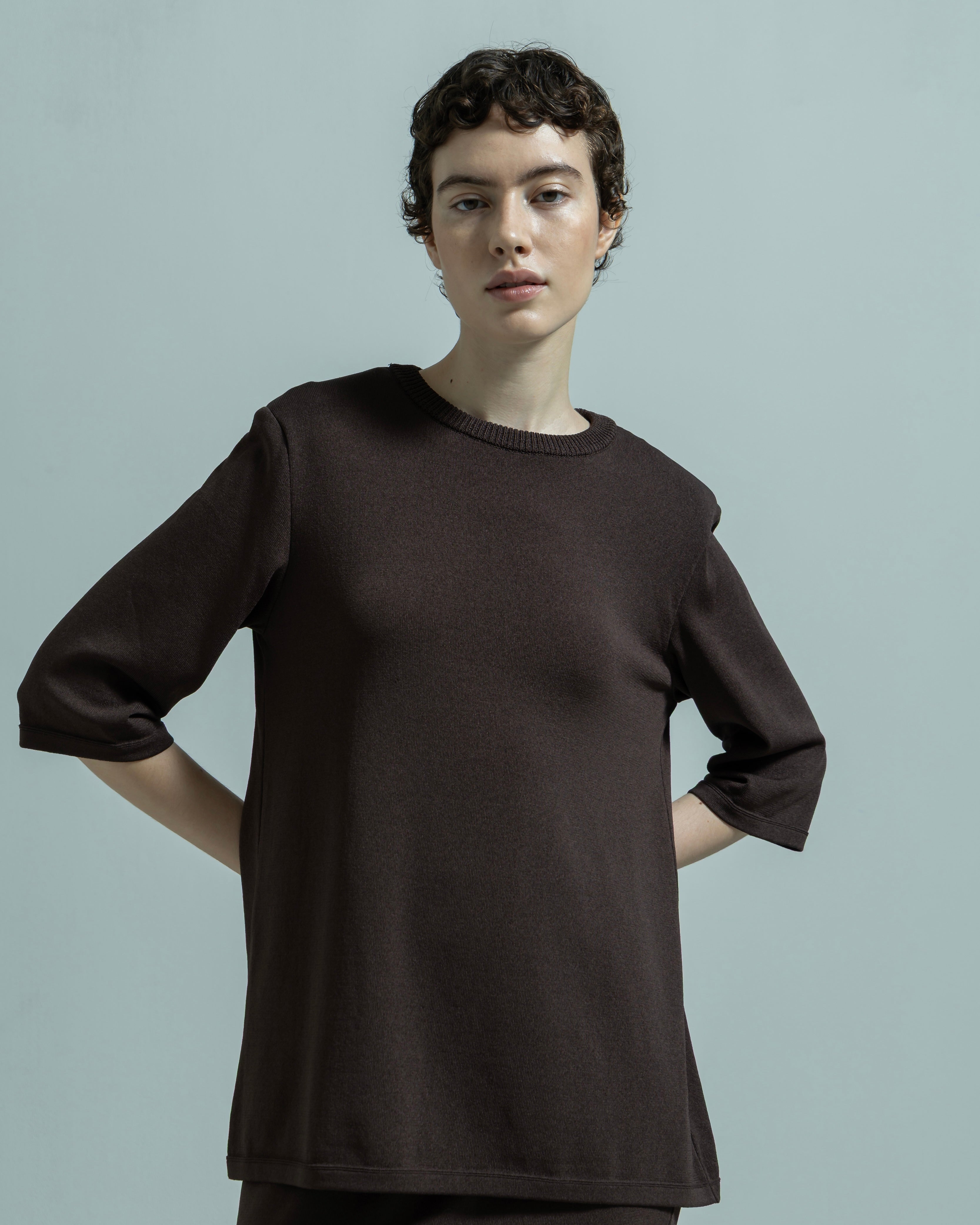 ACETATE NYLON SHORT SLEEVE KNIT PULLOVER(アセテートナイロンショートスリーブニットプルオーバー)|BIYOMA(ビヨーマ)OFFICIAL ONLINE STORE