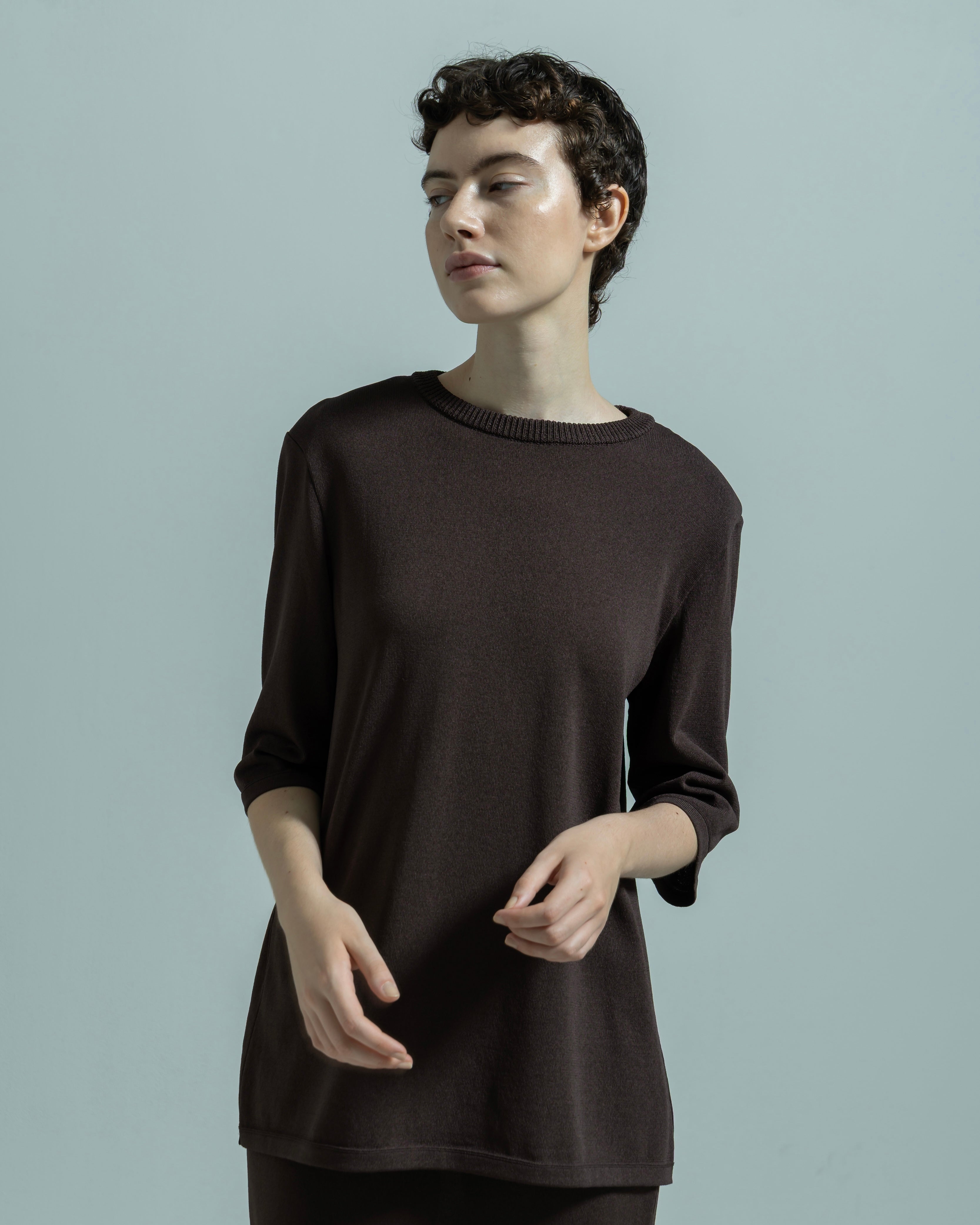 ACETATE NYLON SHORT SLEEVE KNIT PULLOVER(アセテートナイロンショートスリーブニットプルオーバー)|BIYOMA(ビヨーマ)OFFICIAL ONLINE STORE