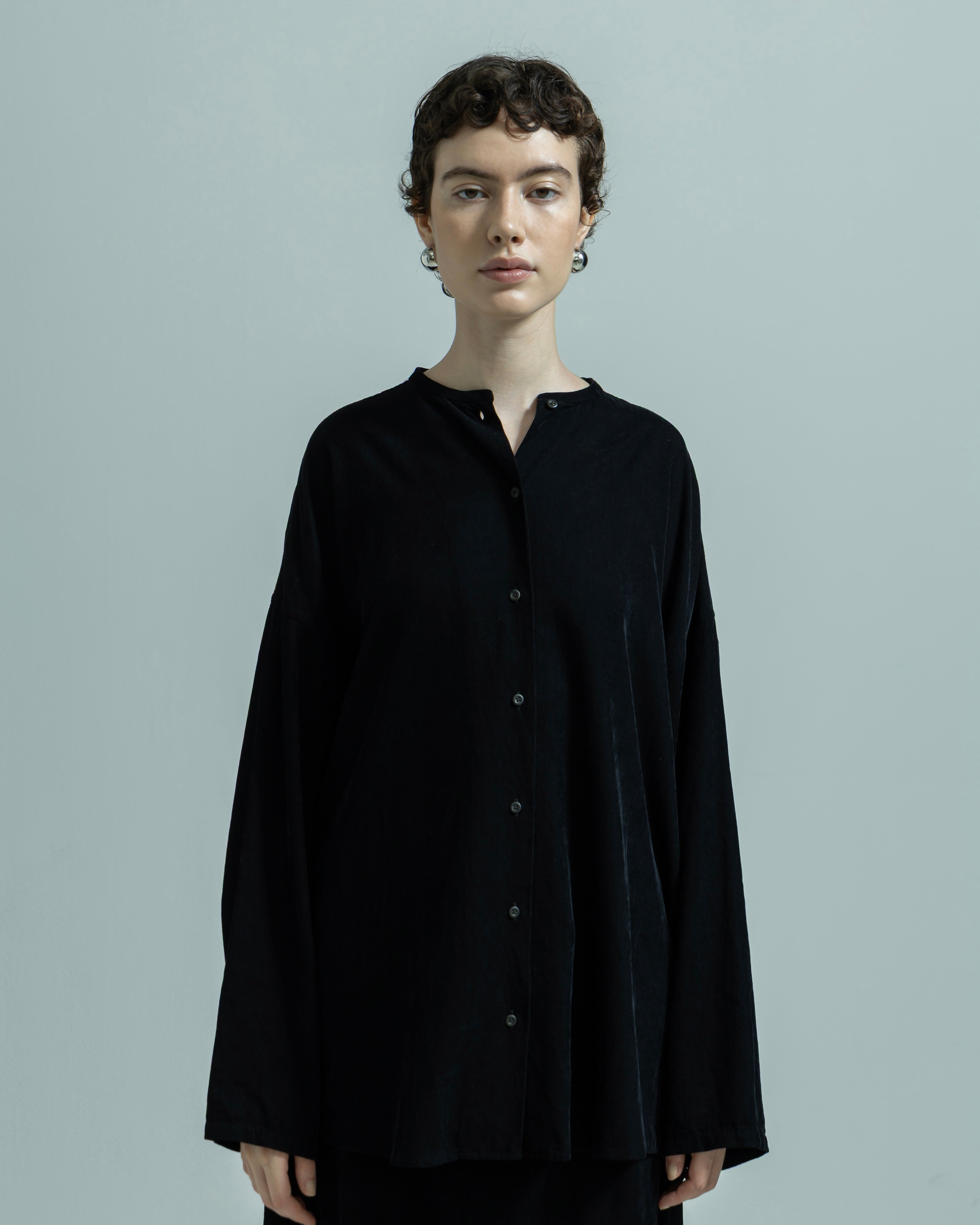 COTTON RAYON CORDUROY NO COLLAR SHIRT(コットンレーヨンコーデュロイノーカラーシャツ)|BIYOMA(ビヨーマ)OFFICIAL ONLINE STORE