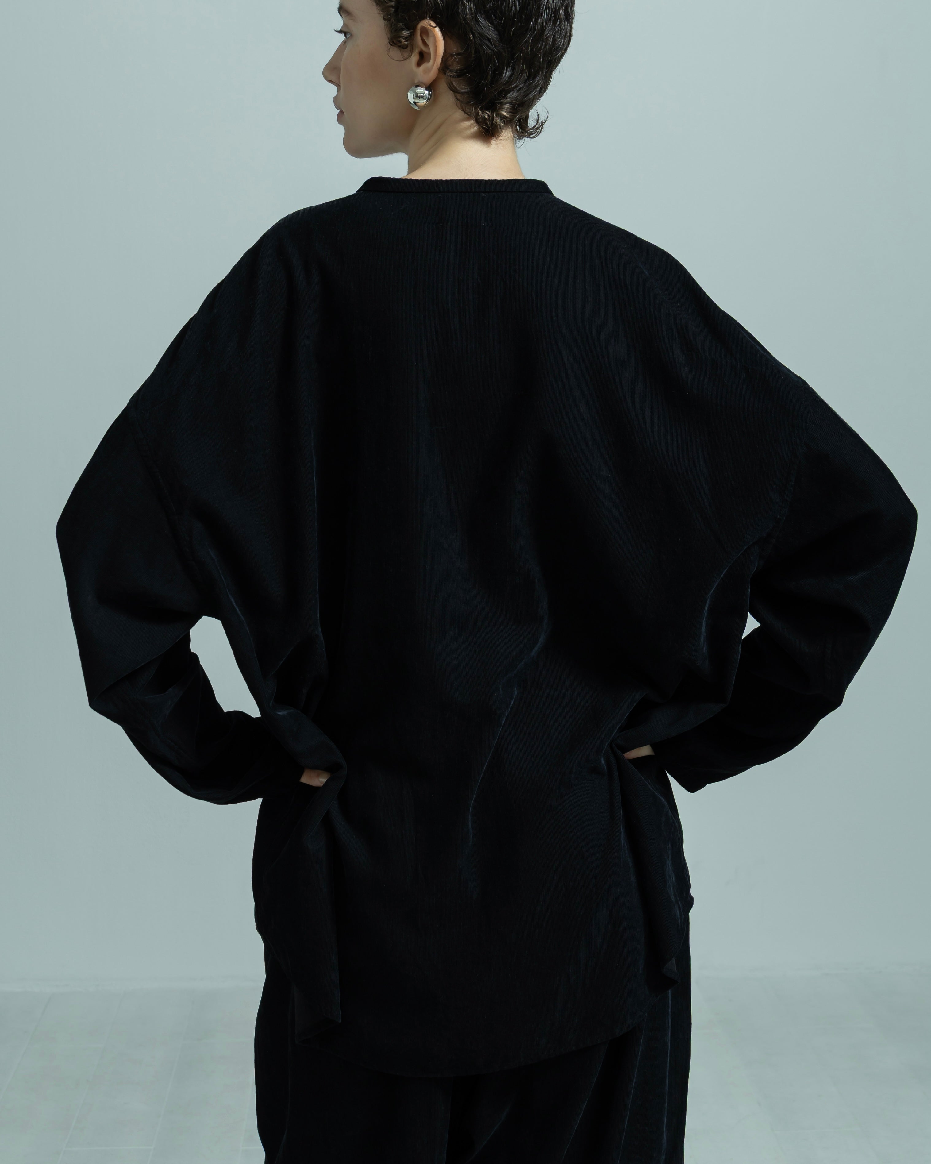 COTTON RAYON CORDUROY NO COLLAR SHIRT(コットンレーヨンコーデュロイノーカラーシャツ)|BIYOMA(ビヨーマ)OFFICIAL ONLINE STORE