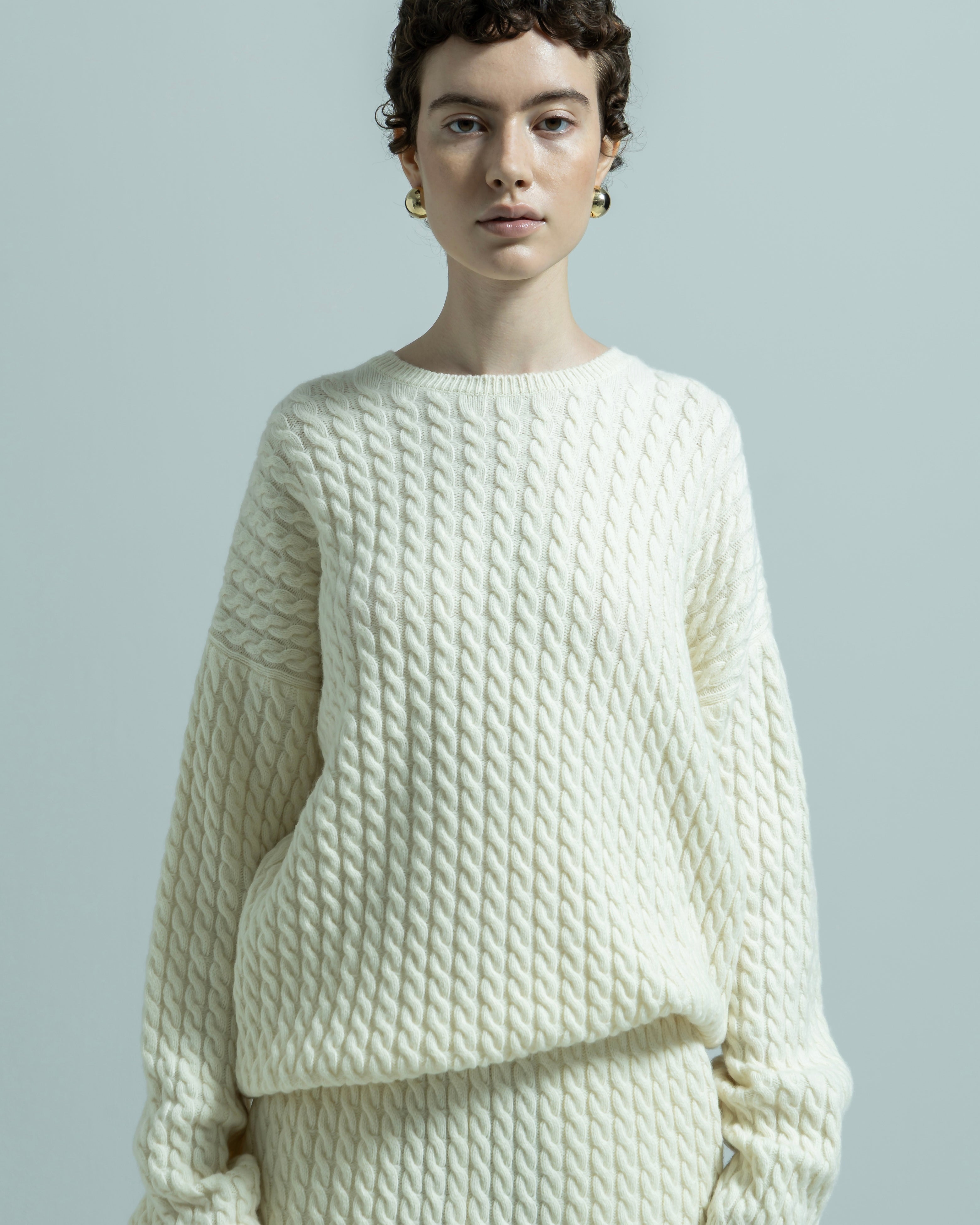 WOOL NYLON CABLE KNIT PULLOVER(ウールナイロンケーブルニットプルオーバー)|BIYOMA(ビヨーマ)OFFICIAL ONLINE STORE