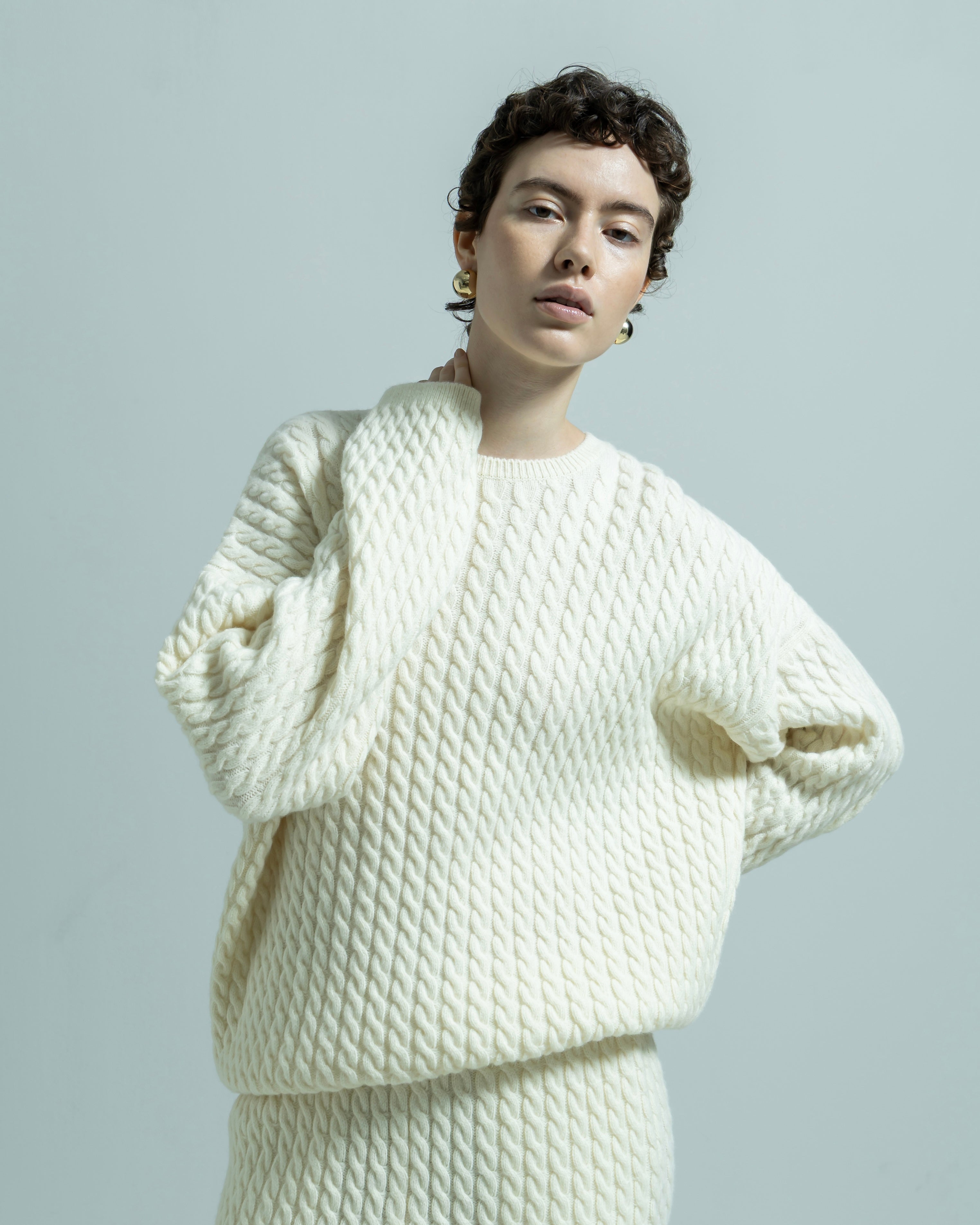 WOOL NYLON CABLE KNIT PULLOVER(ウールナイロンケーブルニットプルオーバー)|BIYOMA(ビヨーマ)OFFICIAL ONLINE STORE