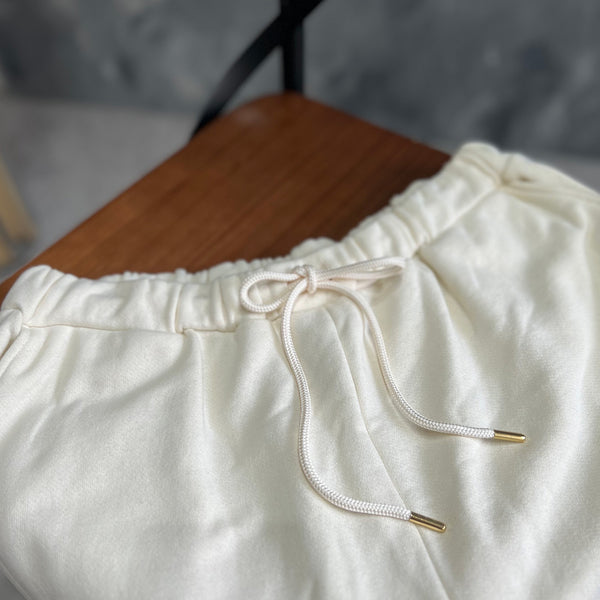 Suspended fleece sarouel pants
