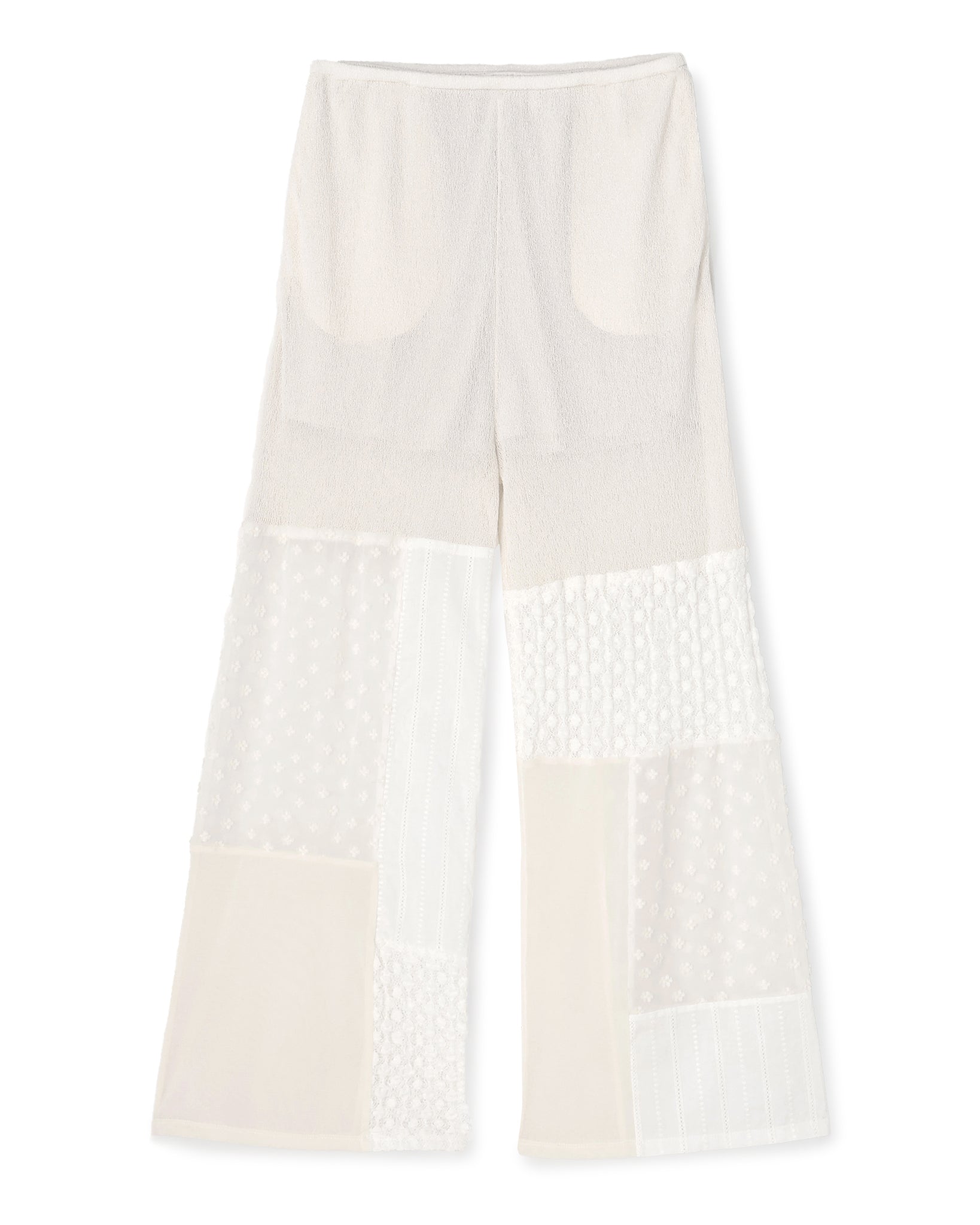 POLYESTER POWDERY KNIT LACE COMBI PANTS（ポリエステルパウダリーニットレースコンビパンツ）｜BIYOMA（ビヨーマ）OFFICIAL ONLINE STORE
