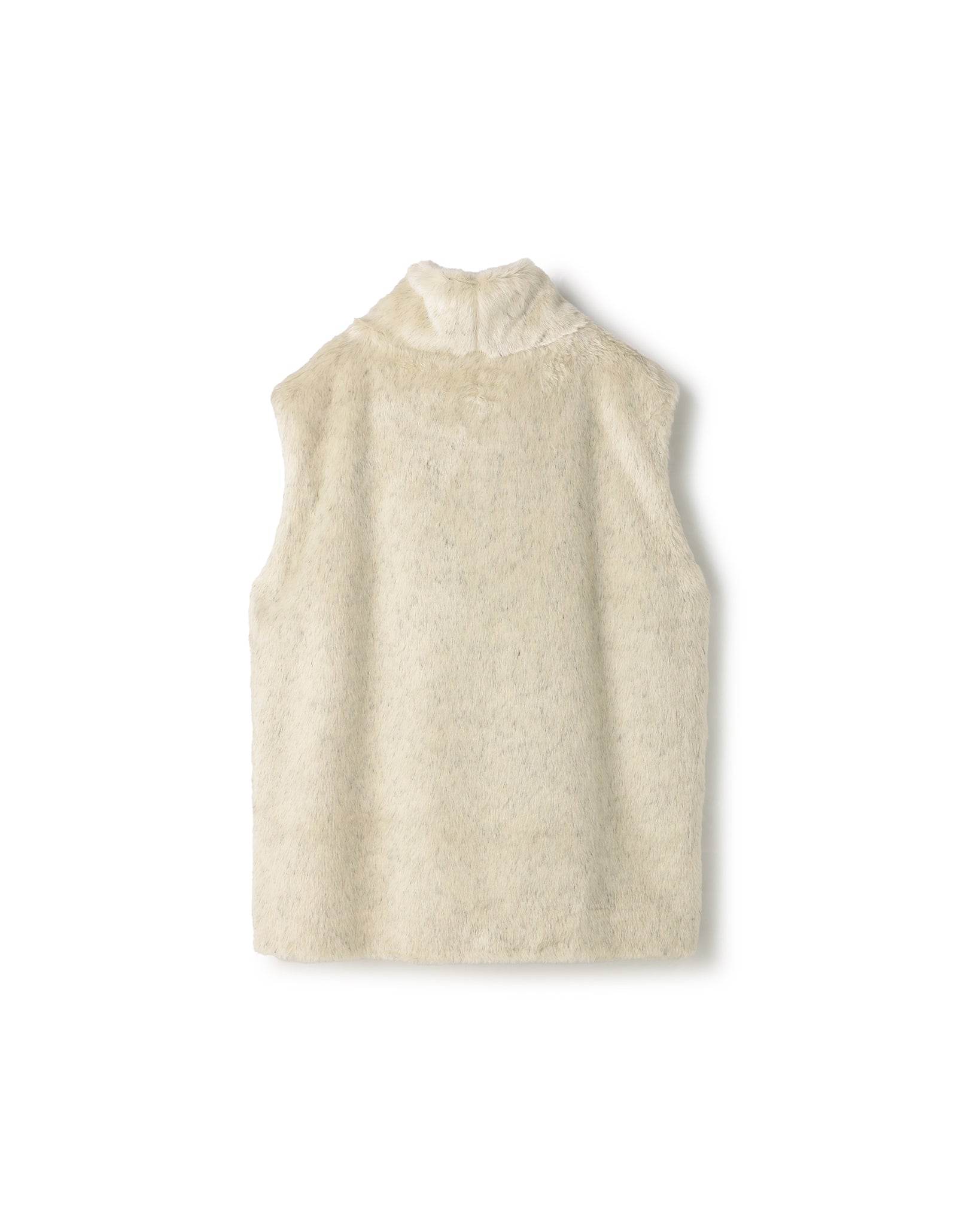 hwyl Eco Fur Vest エコ ファー ベスト 試着のみ アイボリー リブ イン コンフォート コーデに華やかさをプラスする 大人のエコ