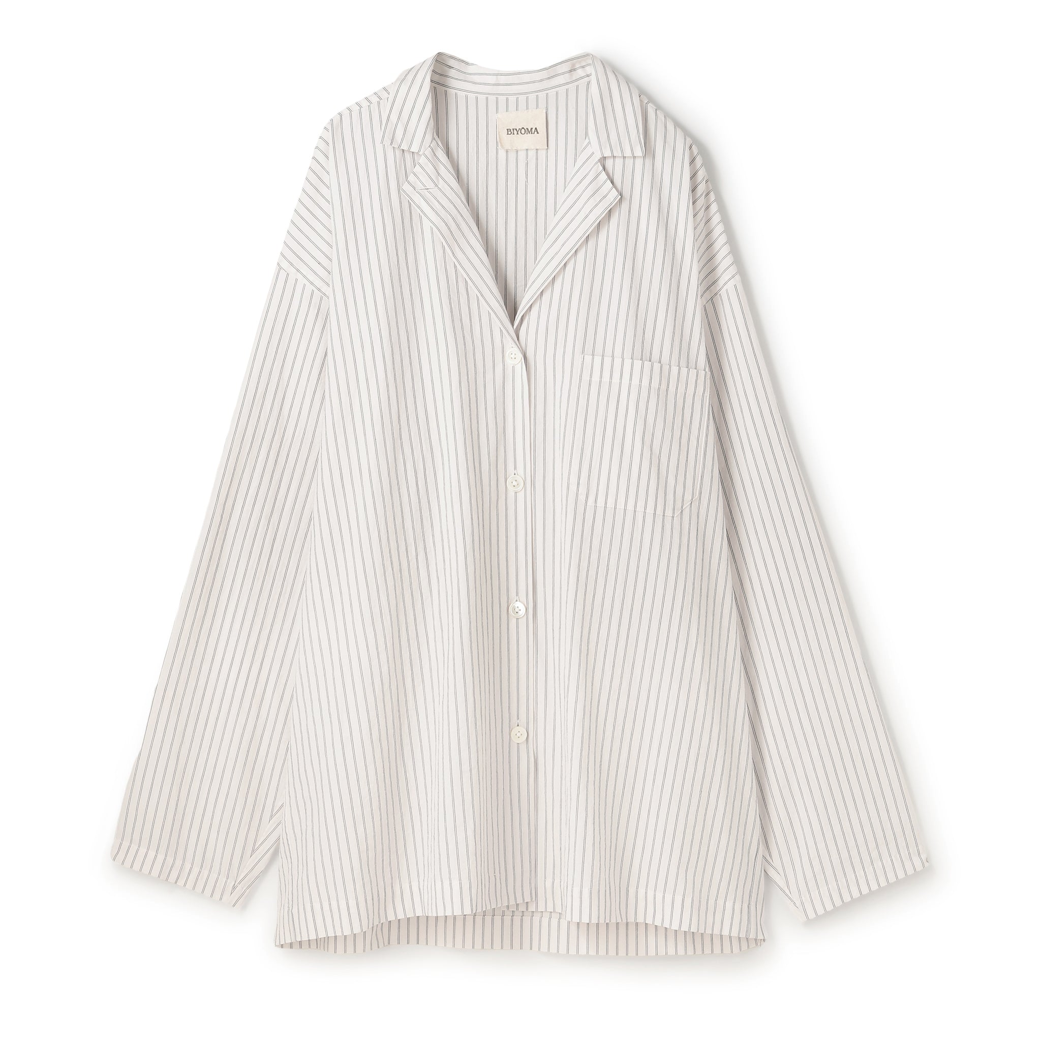 【PRE ORDER】COTTON STRIPE OPEN COLLAR SHIRT