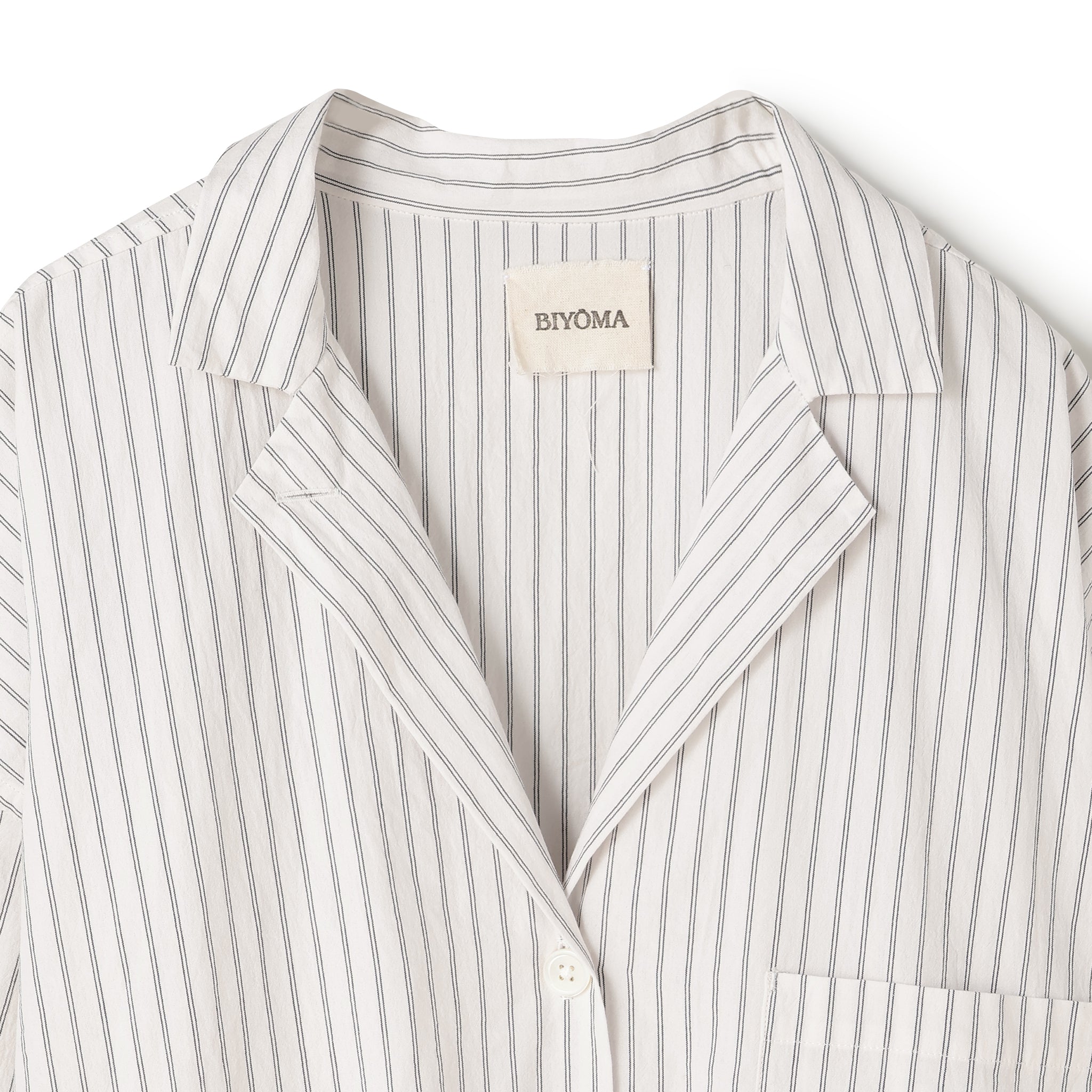 【PRE ORDER】COTTON STRIPE OPEN COLLAR SHIRT