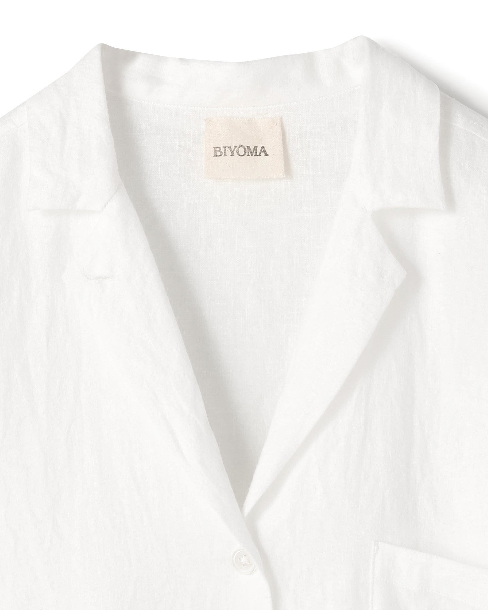 LINEN OPEN COLLAR SHIRT（リネンオープンカラーシャツ）｜BIYOMA（ビヨーマ）OFFICIAL ONLINE STORE