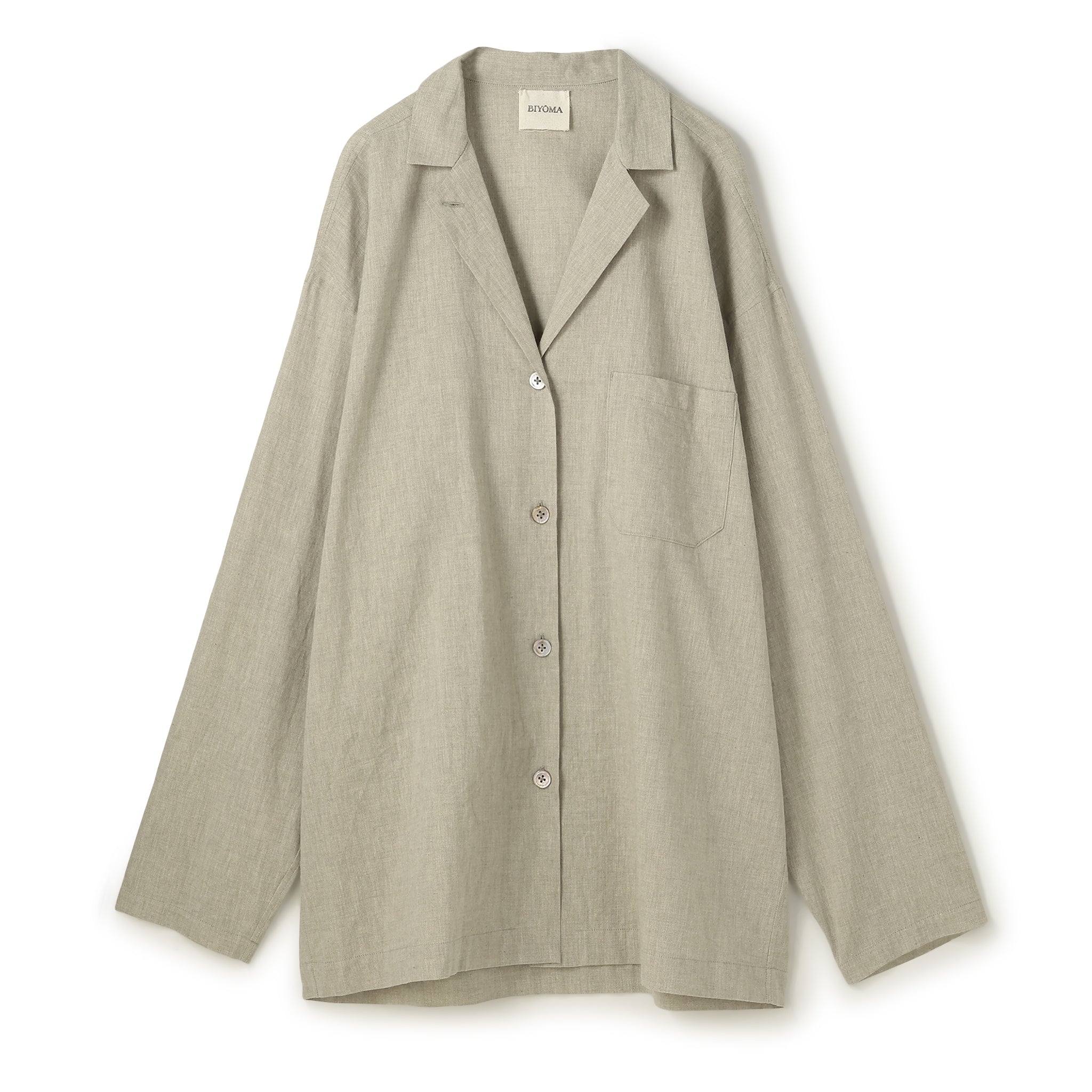 【PRE ORDER】COTTON LINEN OPEN COLLAR SHIRT