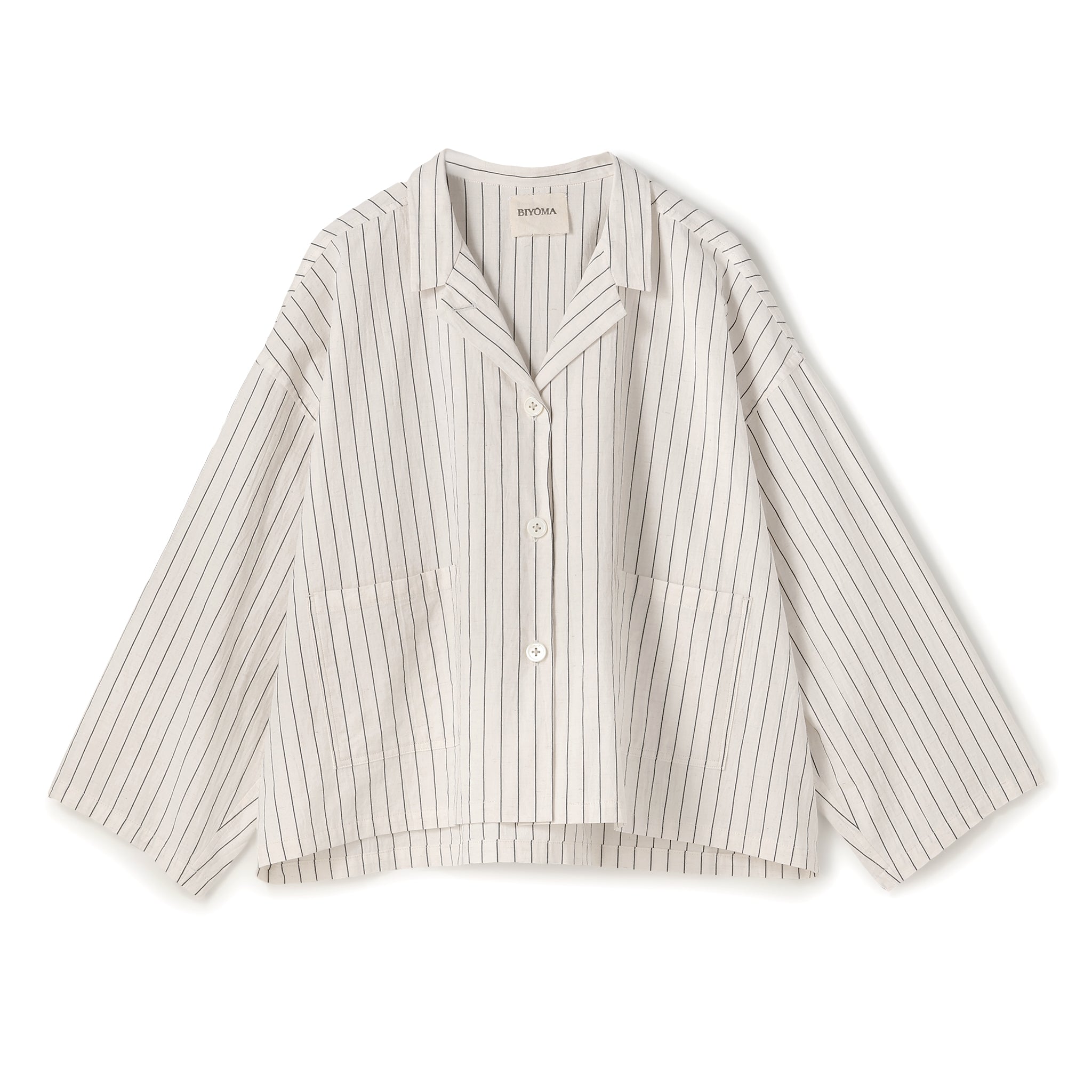 【PRE ORDER】COTTON LINEN STRIPE W POCKET SHIRT